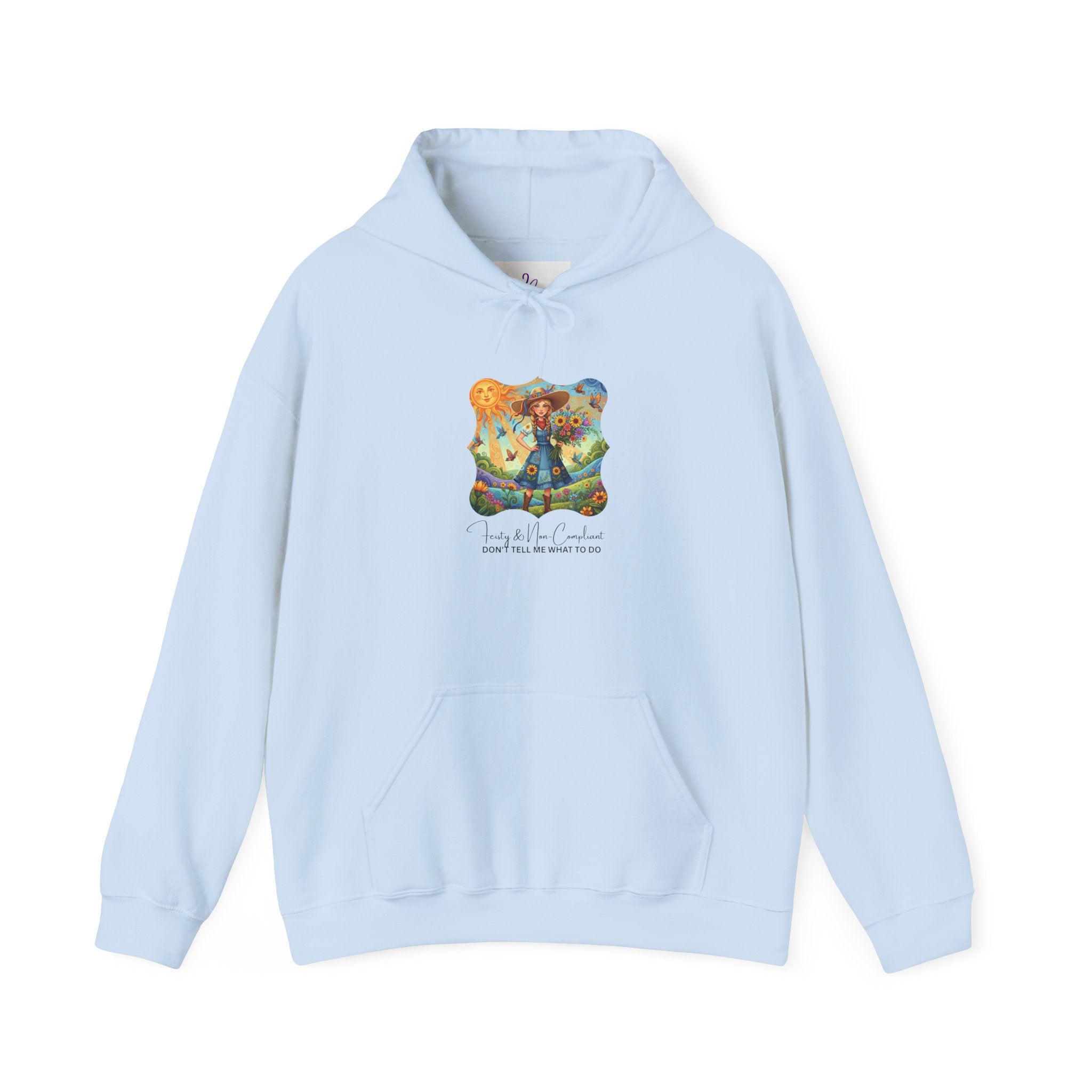 Whimsical Garden Hoodie — "FEISTY" Illustrated Comfort Sweatshirt