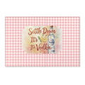 Settle Down It's Vodka Pink Check Area Rug — Funny Kitchen or Bar Floor Mat