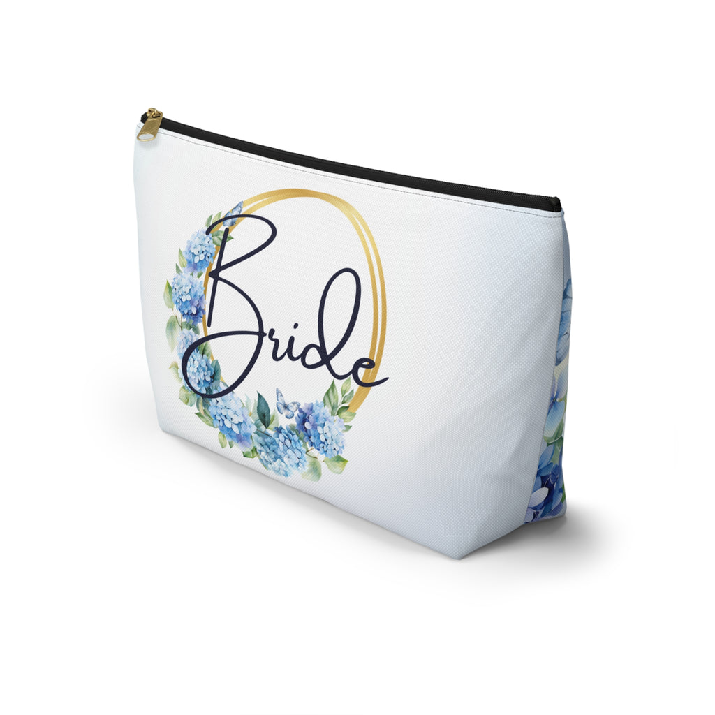 Bride Hydrangea Cosmetic Pouch — Wedding Makeup Bag