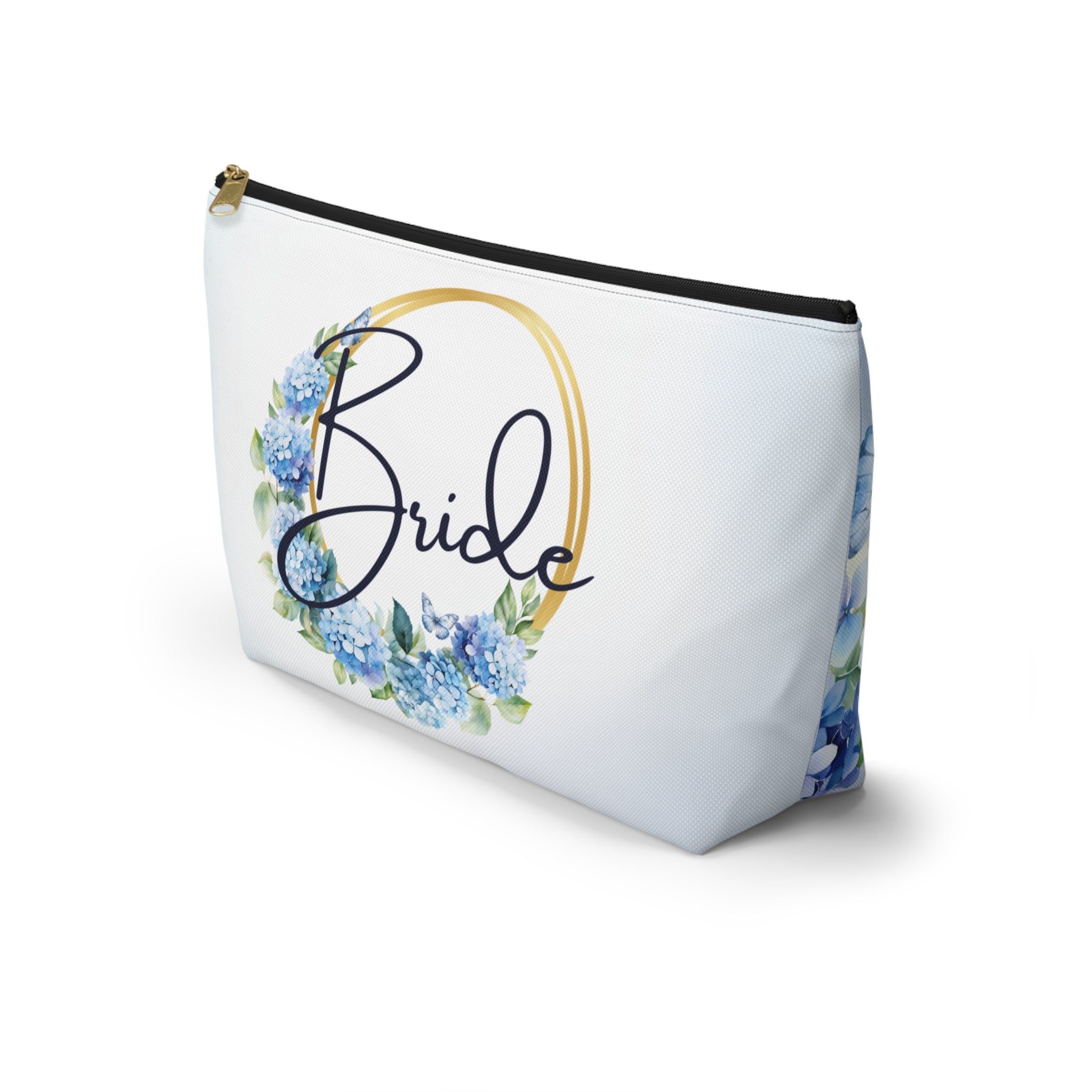 Bride Hydrangea Cosmetic Pouch — Wedding Makeup Bag