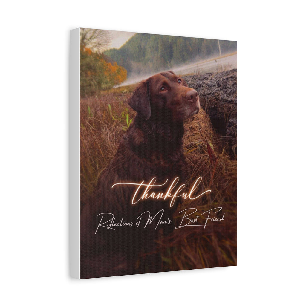 Canvas Wall Art — "Thankful" Dog Photo Matte Canvas (Stretched)
