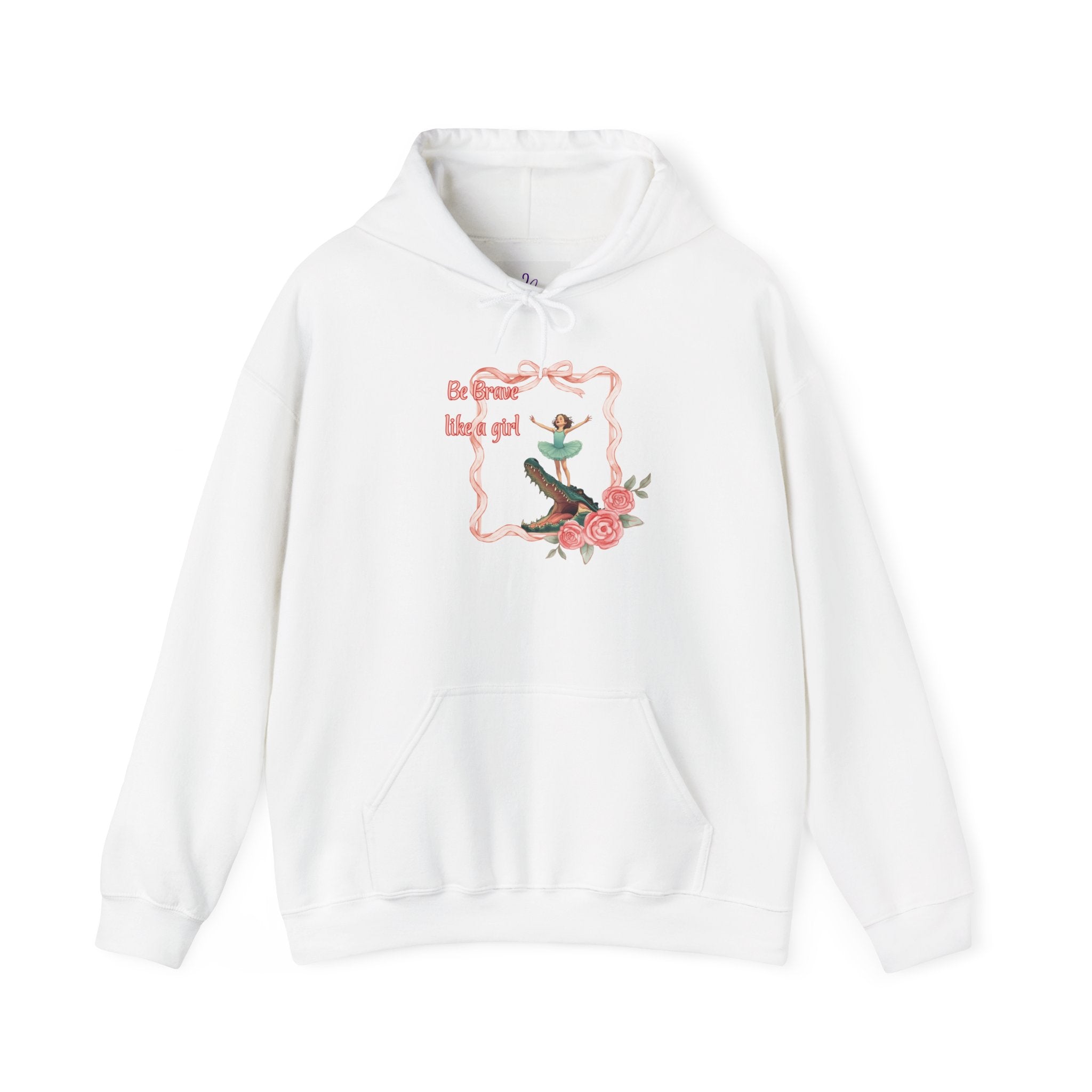 Hoodie — "Be Brave, Like A Girl" Floral Girl Graphic