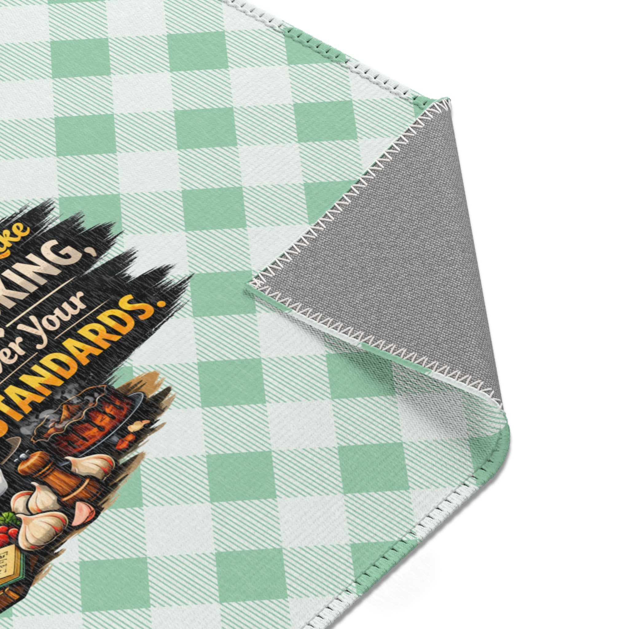 Funny Chef Area Rug – “If You Don't Like My Cooking Lower Your Standards” Kitchen Floor Mat
