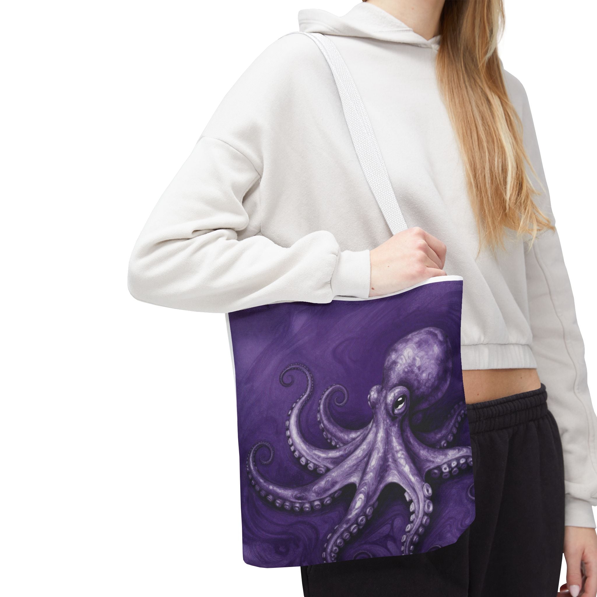 Purple Octopus Tote Bag – Artistic Sea Creature Beach & Market Bag