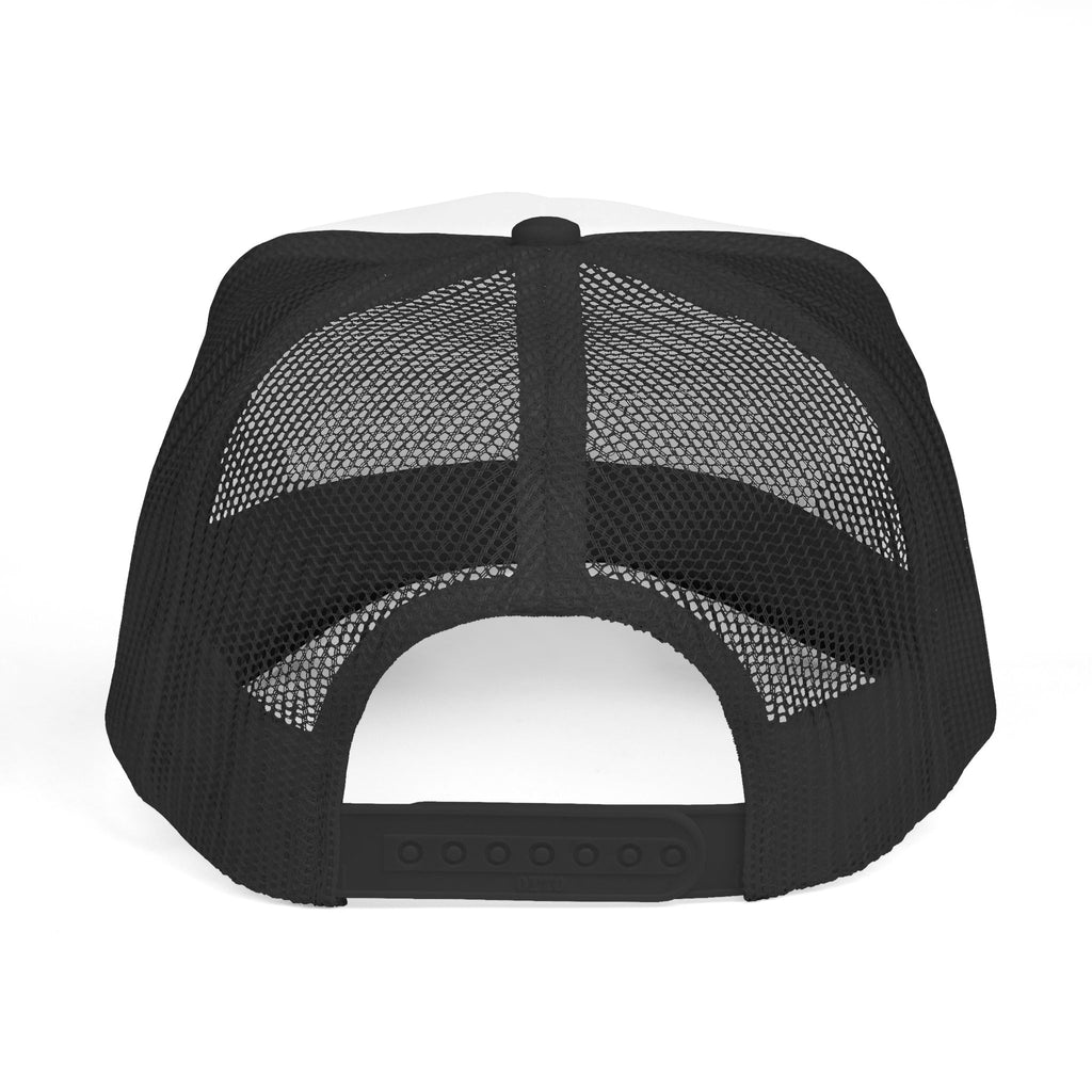 Trucker Cap — Cute Raccoon on Bike with 'Trouble Ain't Gonna Start Itself' Graphic