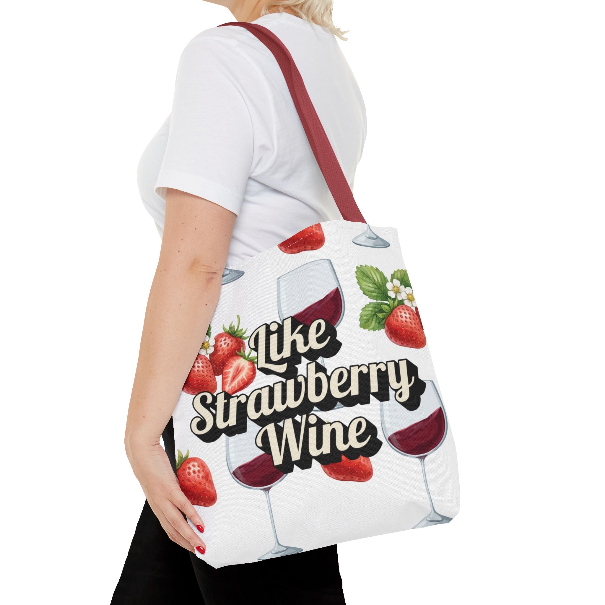 Tote — " Like Strawberry Wine" Patterned Tote Bag