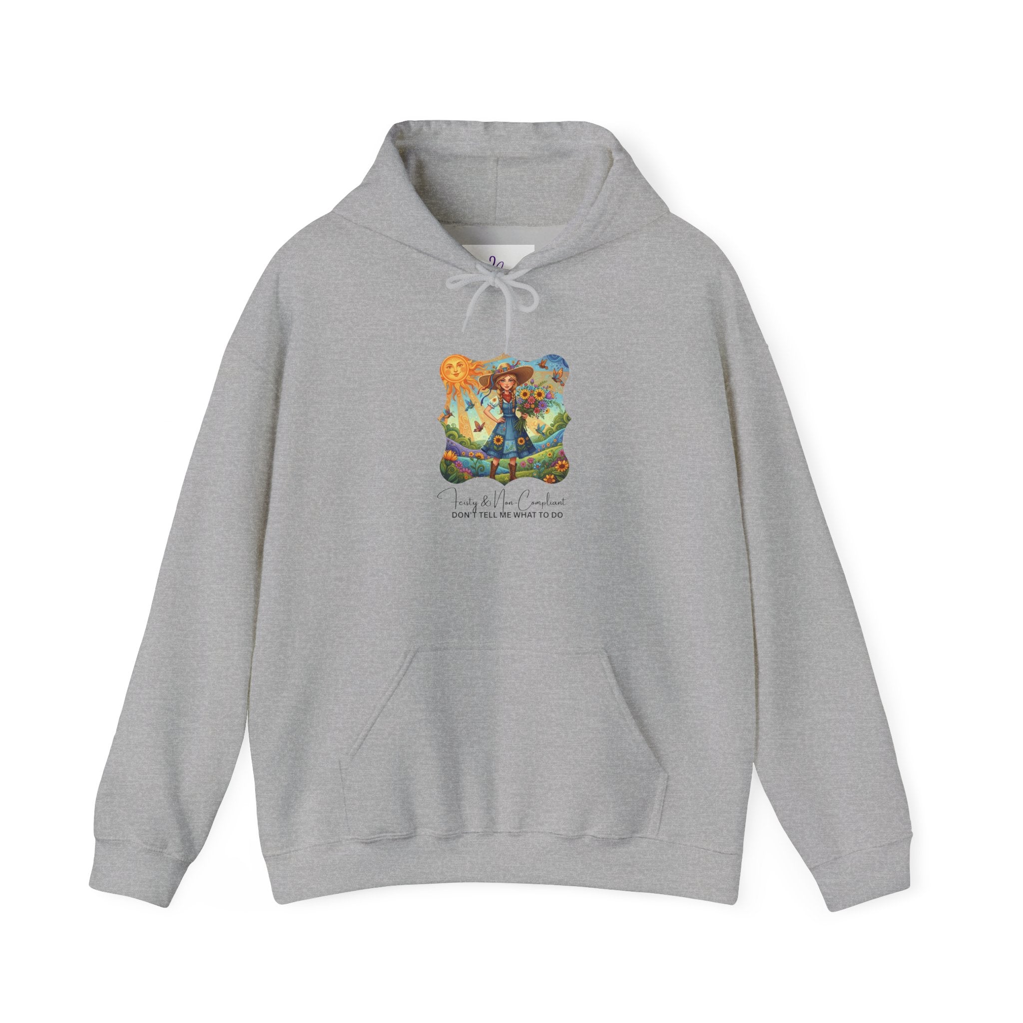 Whimsical Garden Hoodie — "FEISTY" Illustrated Comfort Sweatshirt