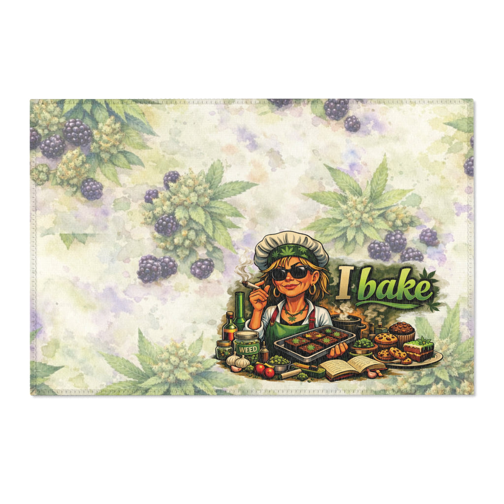 Baker’s Kitchen Area Rug — 'I Bake' Vintage Chef Baking Floor Mat