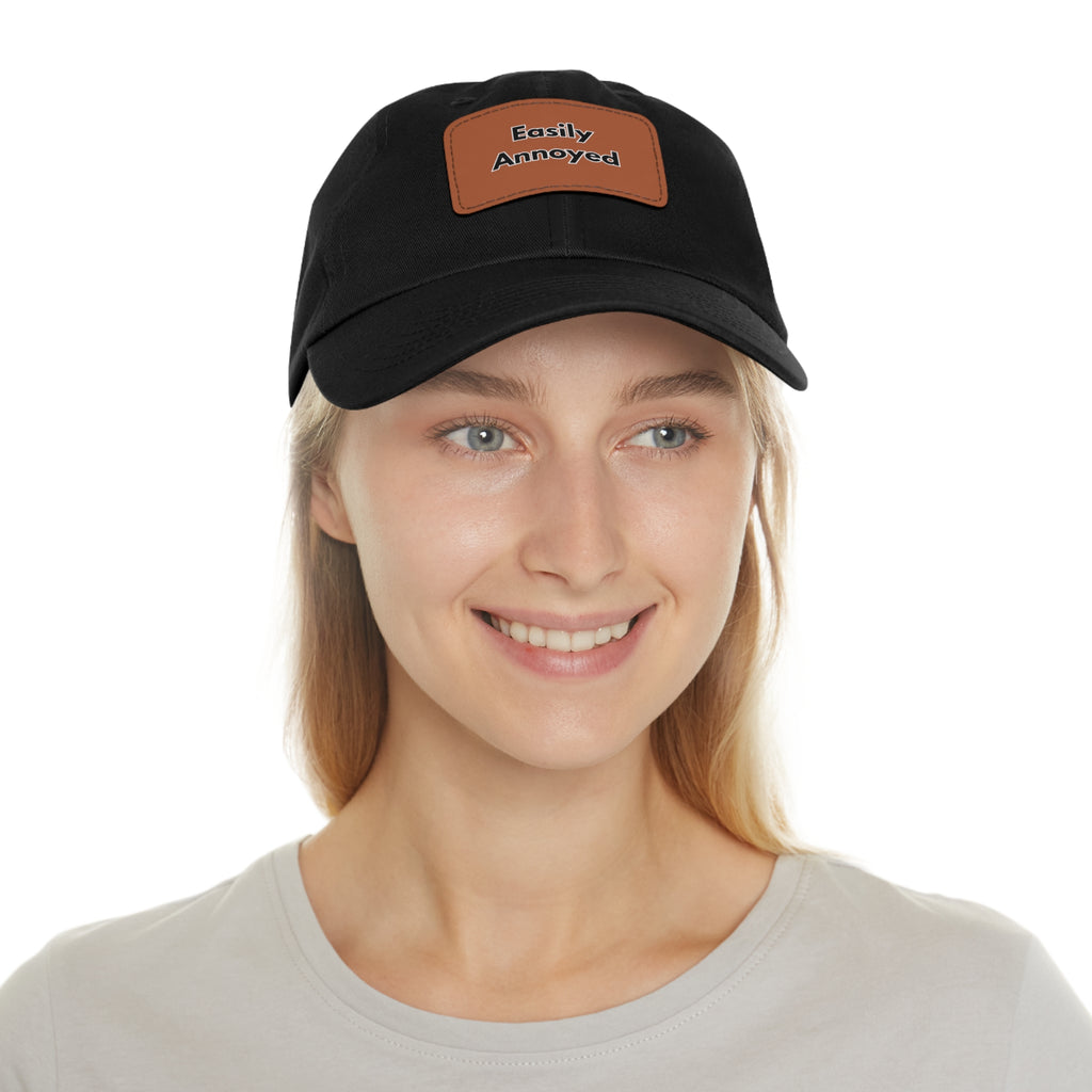 Easily Annoyed Leather Patch "Dad Hat" – Funny Casual Cap