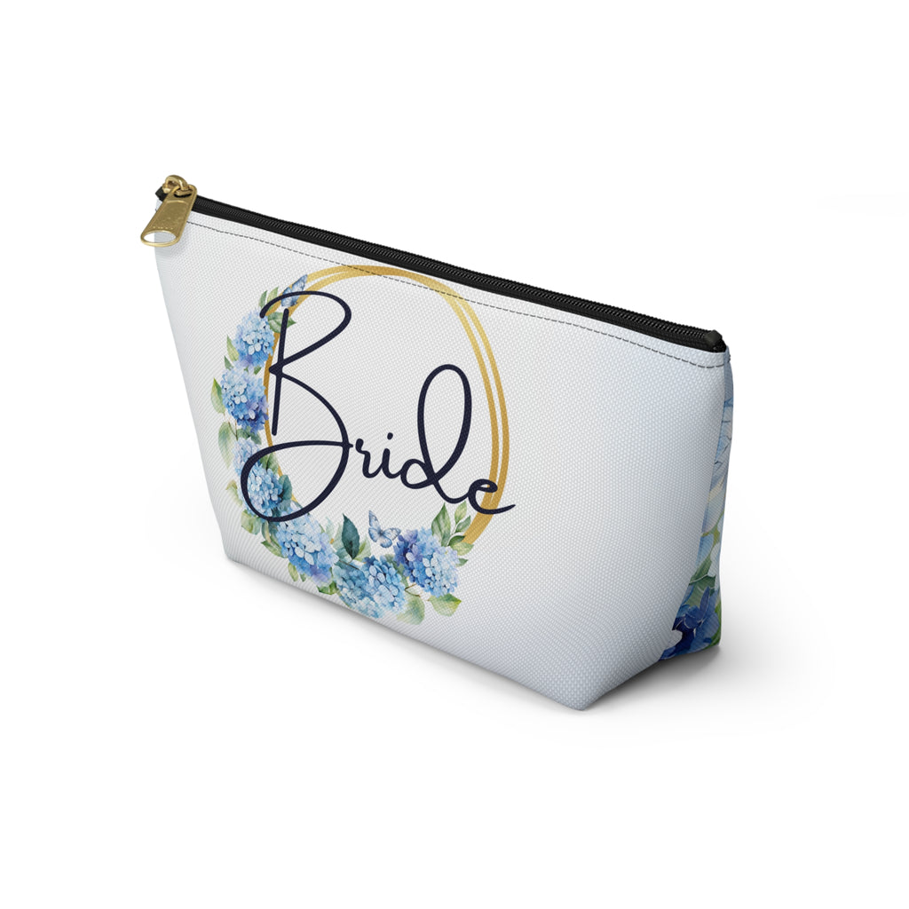 Bride Hydrangea Cosmetic Pouch — Wedding Makeup Bag