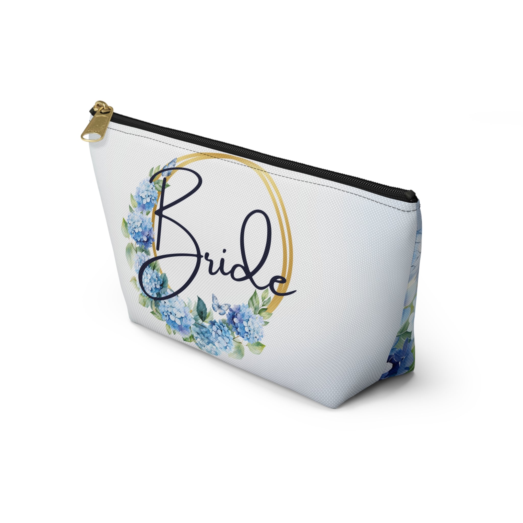 Bride Hydrangea Cosmetic Pouch — Wedding Makeup Bag