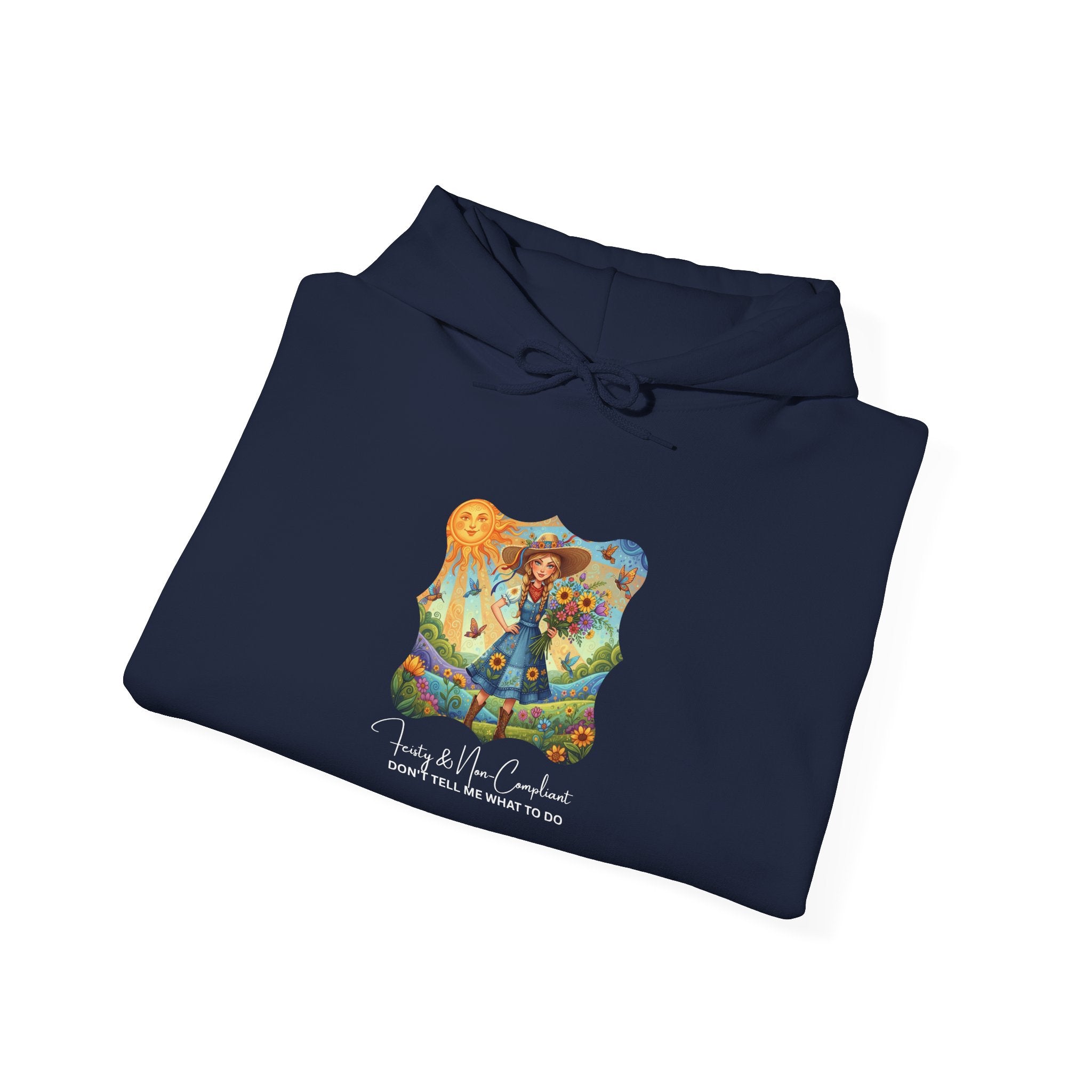Whimsical Garden Hoodie — "FEISTY" Illustrated Comfort Sweatshirt