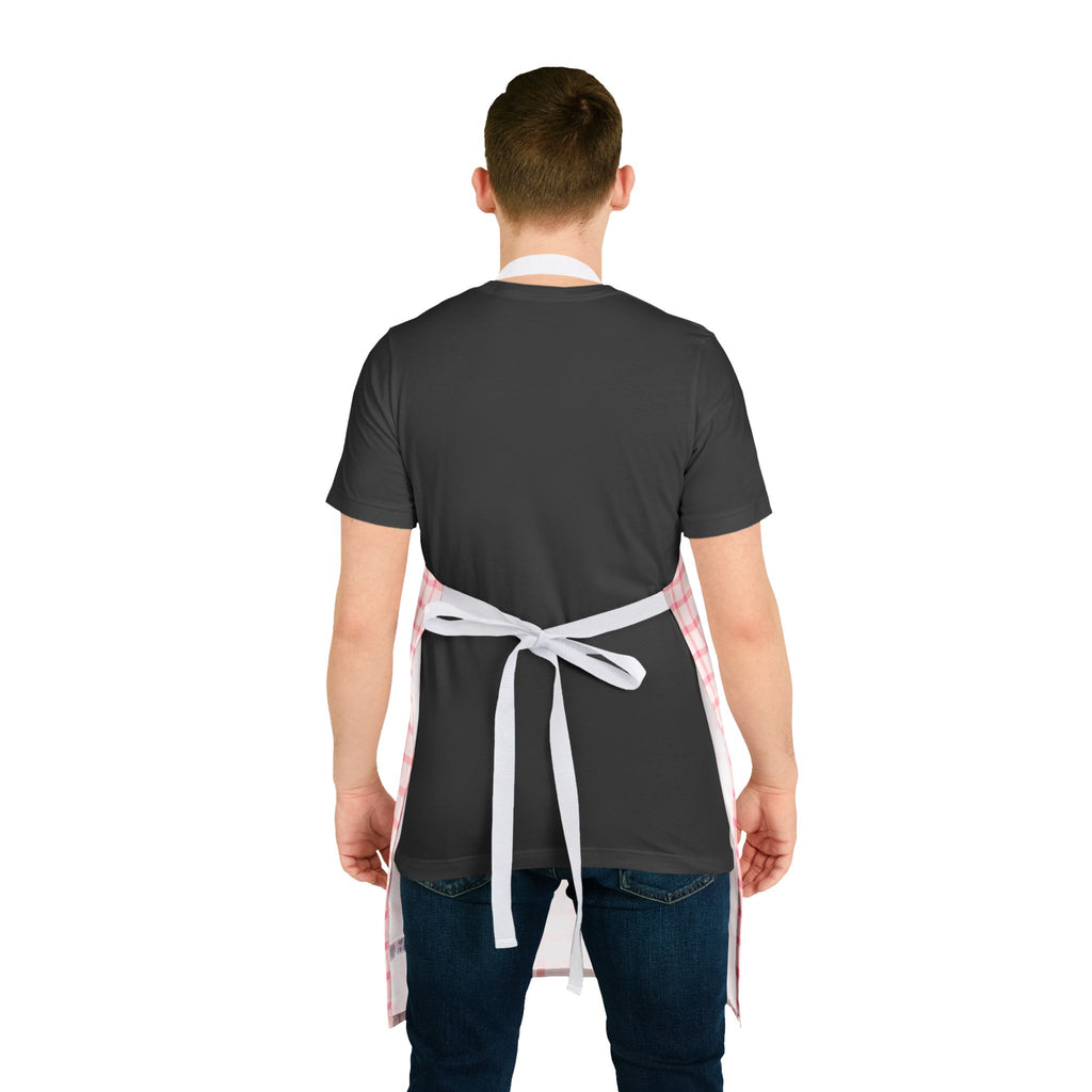 Apron — "Settle Down It's Vodka" Pink Check Kitchen Apron