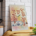 Glass Cutting Board - "Settle Down It's Vodka" Watercolor Bottle & Lemon Kitchen Decor