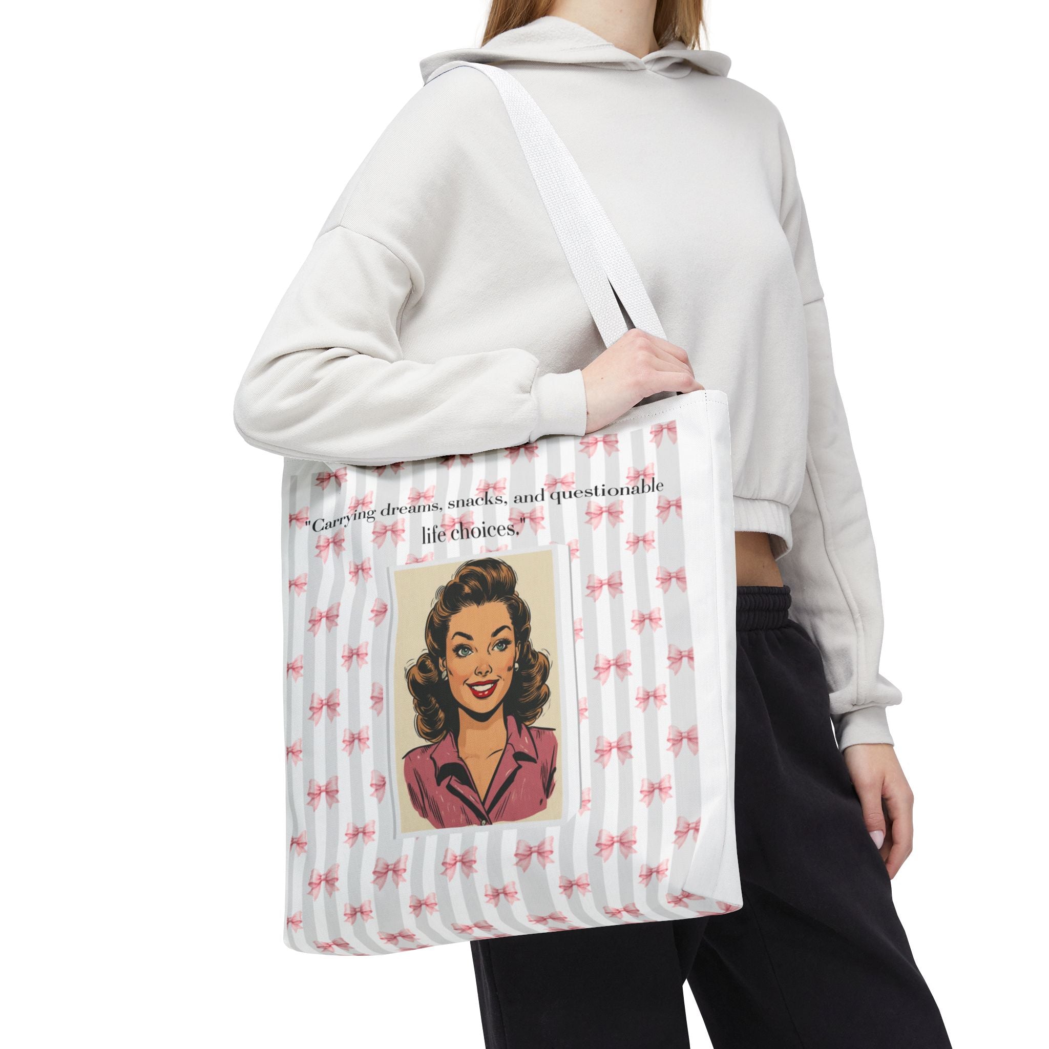 Vintage Floral Tote Bag — "Carrying dreams, snacks, and questionable life choices"