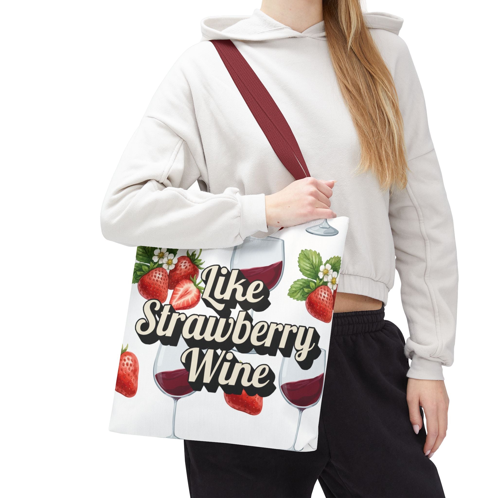 Tote — " Like Strawberry Wine" Patterned Tote Bag