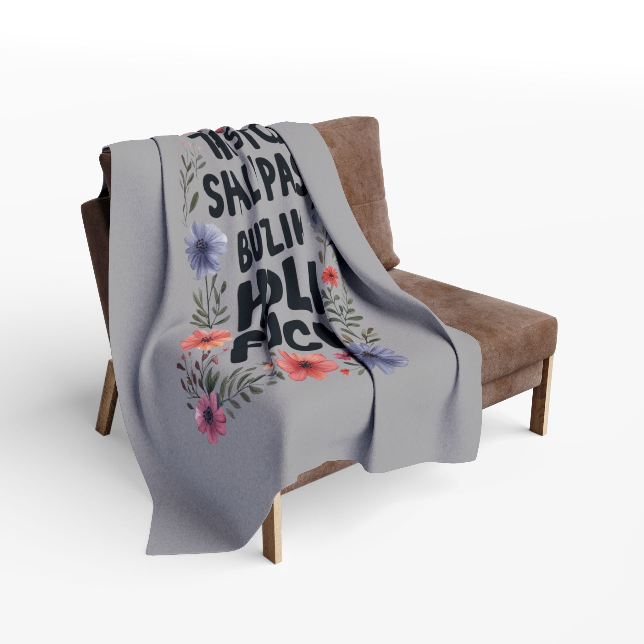 Arctic Fleece Blanket — “This Too Shall Pass, But Like Holy F**k” Floral Quote Throw