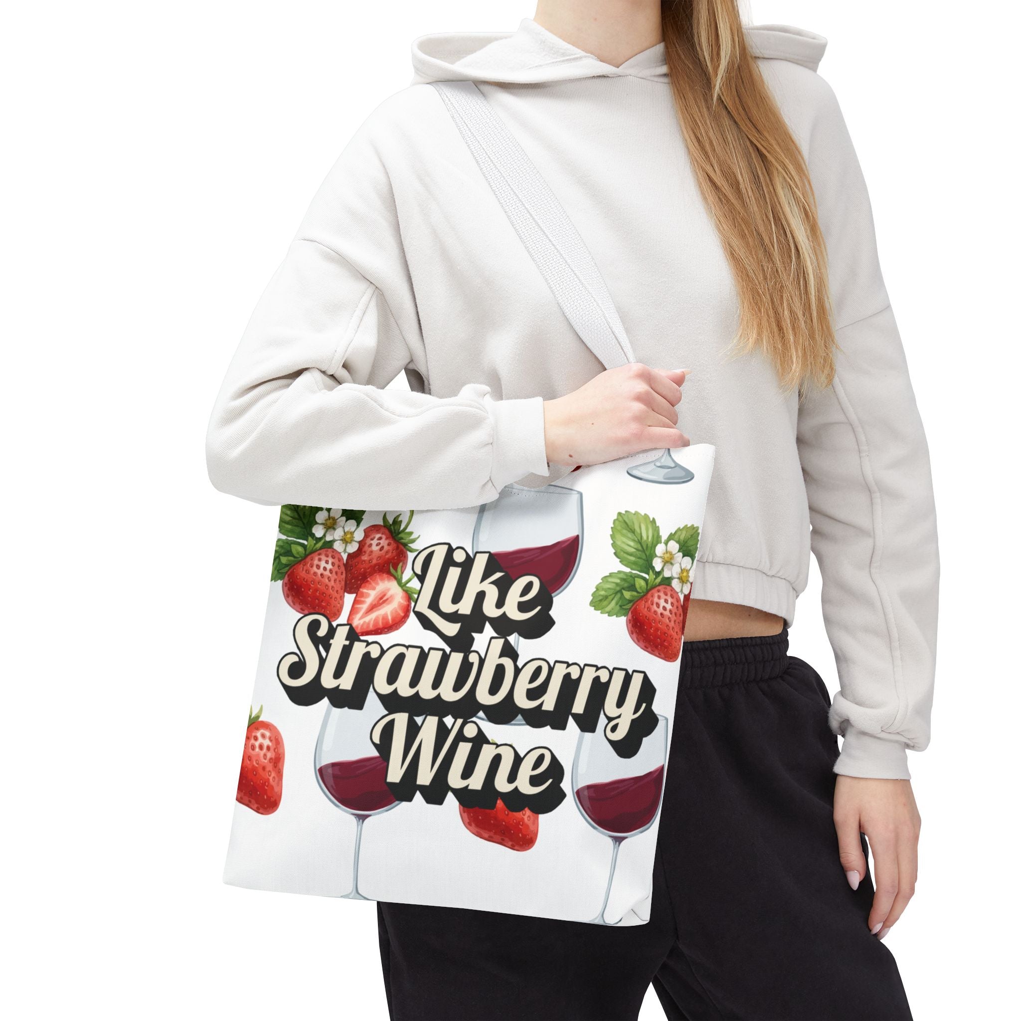 Tote — " Like Strawberry Wine" Patterned Tote Bag