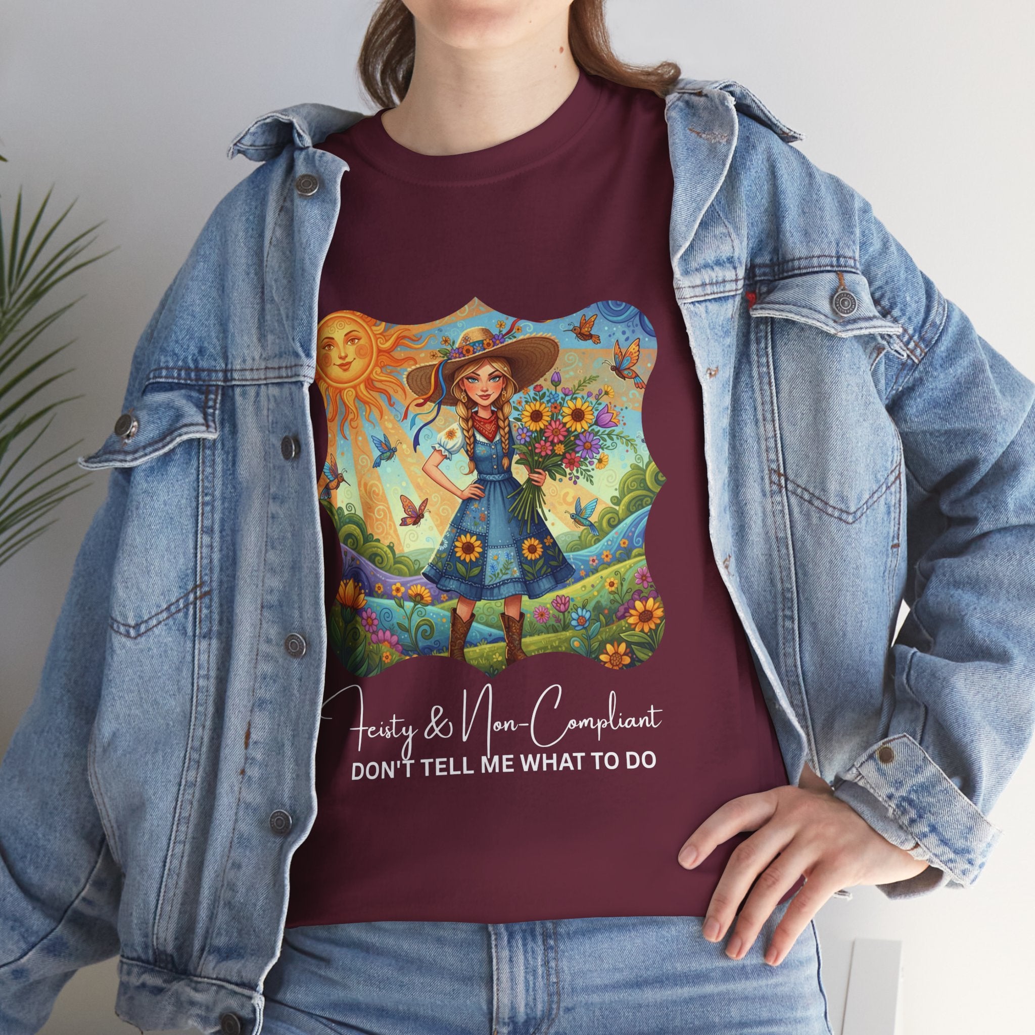 Summer Sunflower Scarecrow T-Shirt — "Don't Tell Me What To Do" Graphic Tee