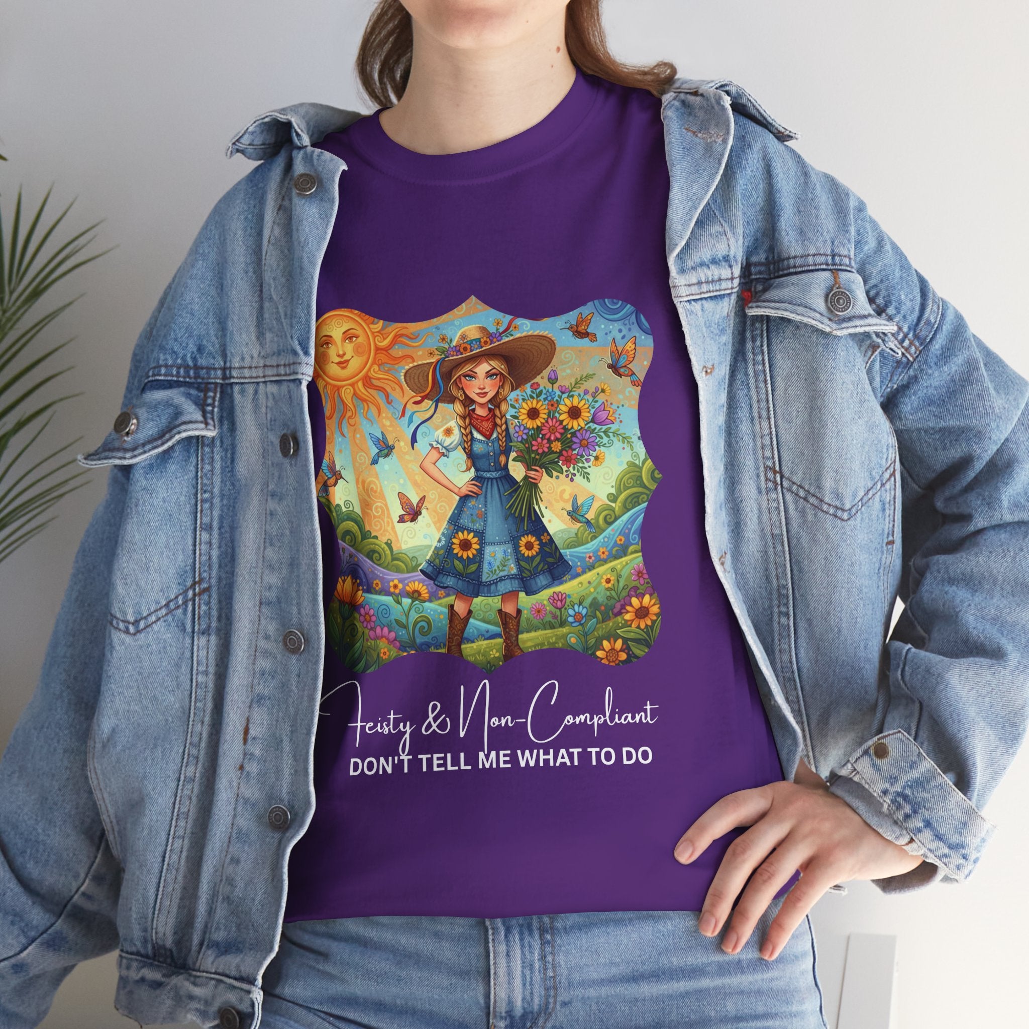 Summer Sunflower Scarecrow T-Shirt — "Don't Tell Me What To Do" Graphic Tee
