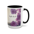 Coffee Mug — 'Waiting For A Friend' Purple Roses & Skull Accent