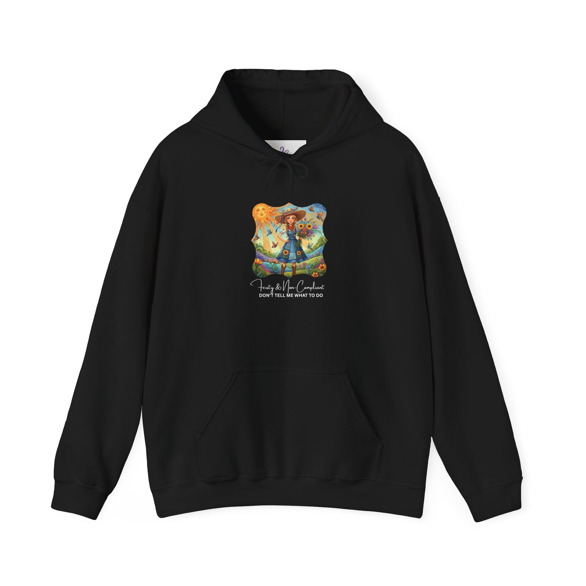 Whimsical Garden Hoodie — "FEISTY" Illustrated Comfort Sweatshirt