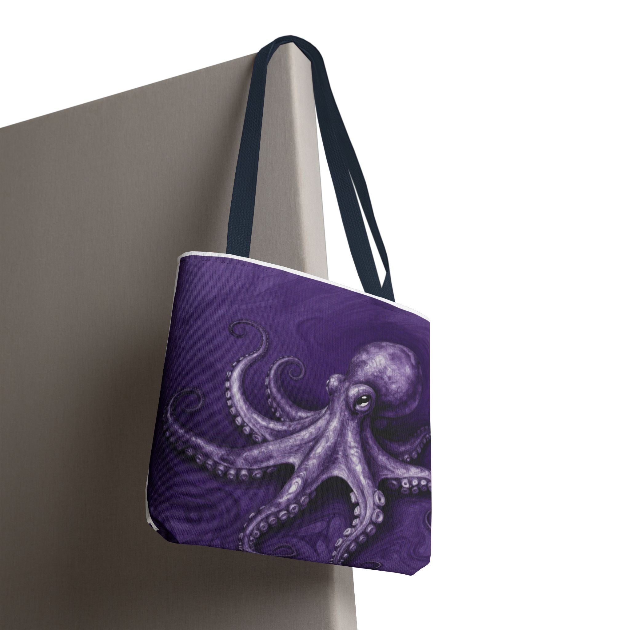 Purple Octopus Tote Bag – Artistic Sea Creature Beach & Market Bag