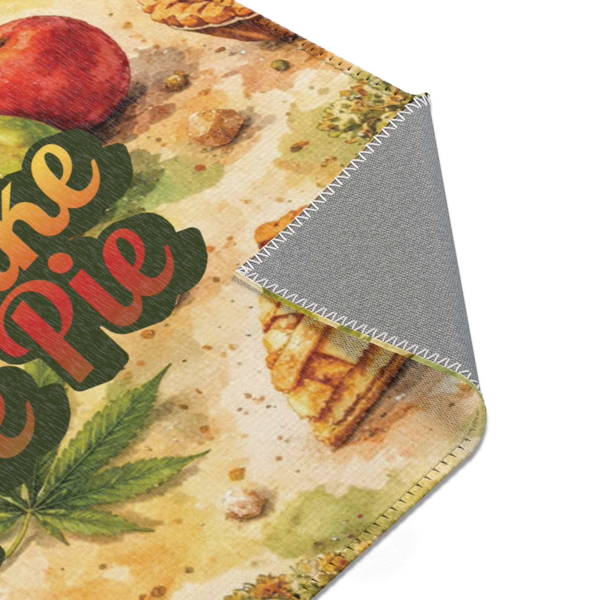 Baked Like Apple Pie Area Rug — Vintage Cannabis Apple Pie Kitchen Mat