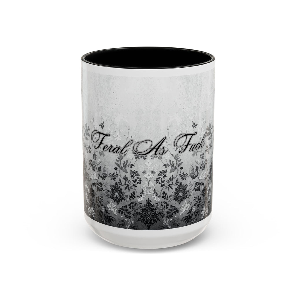 Coffee Mug — “Feral As F**k” Vintage Floral Accent Mug (11/15 oz)