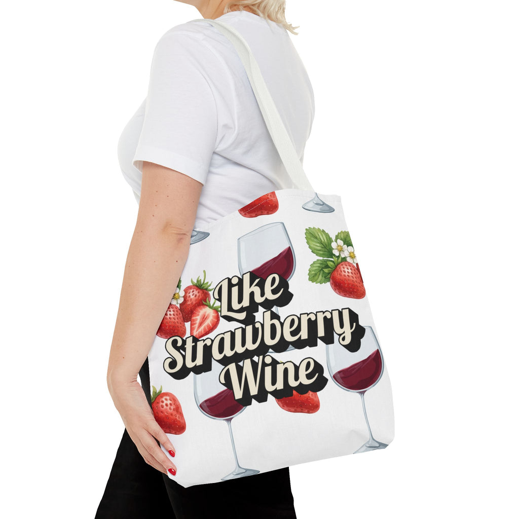 Tote — " Like Strawberry Wine" Patterned Tote Bag