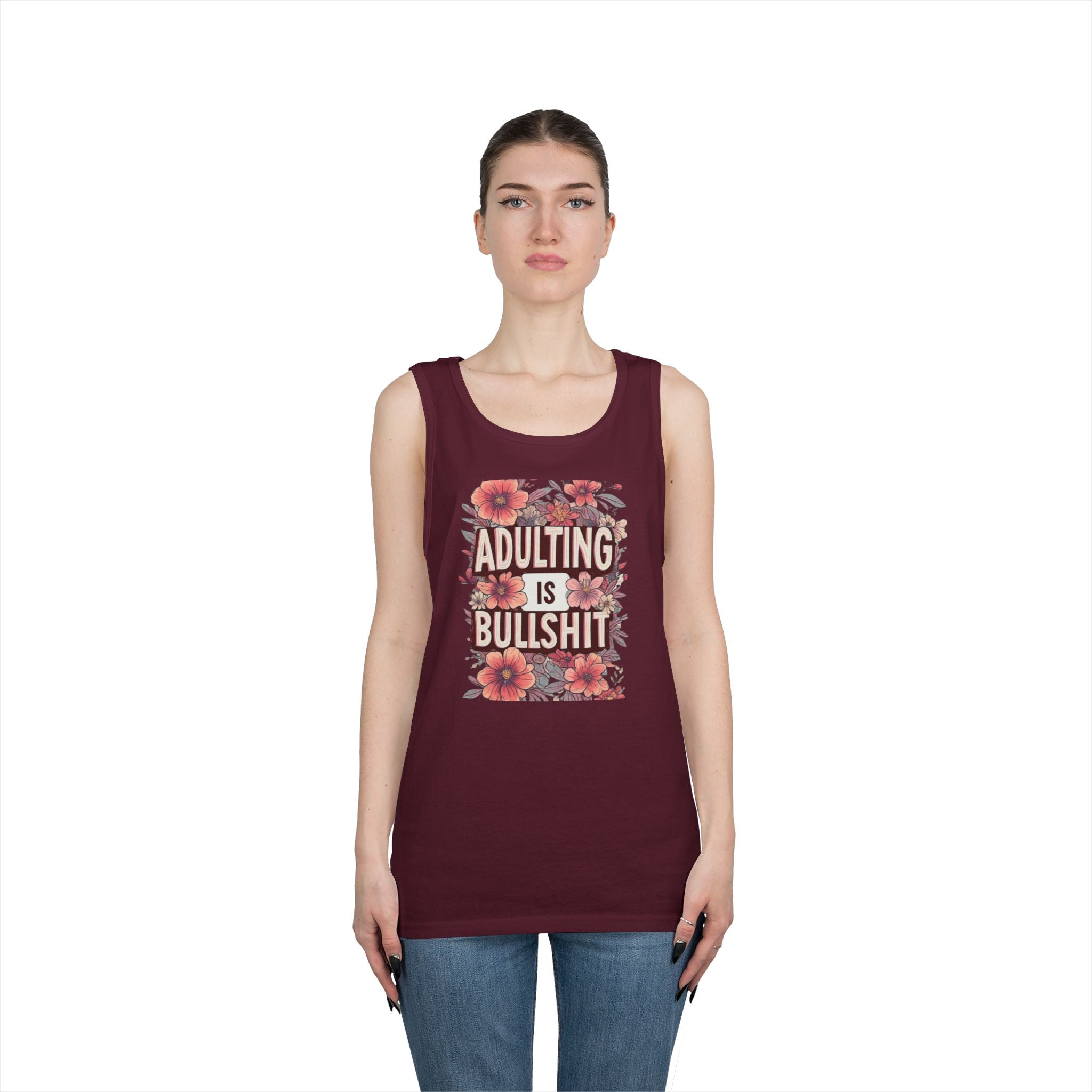 Adulting Is Bullshit Floral Tank