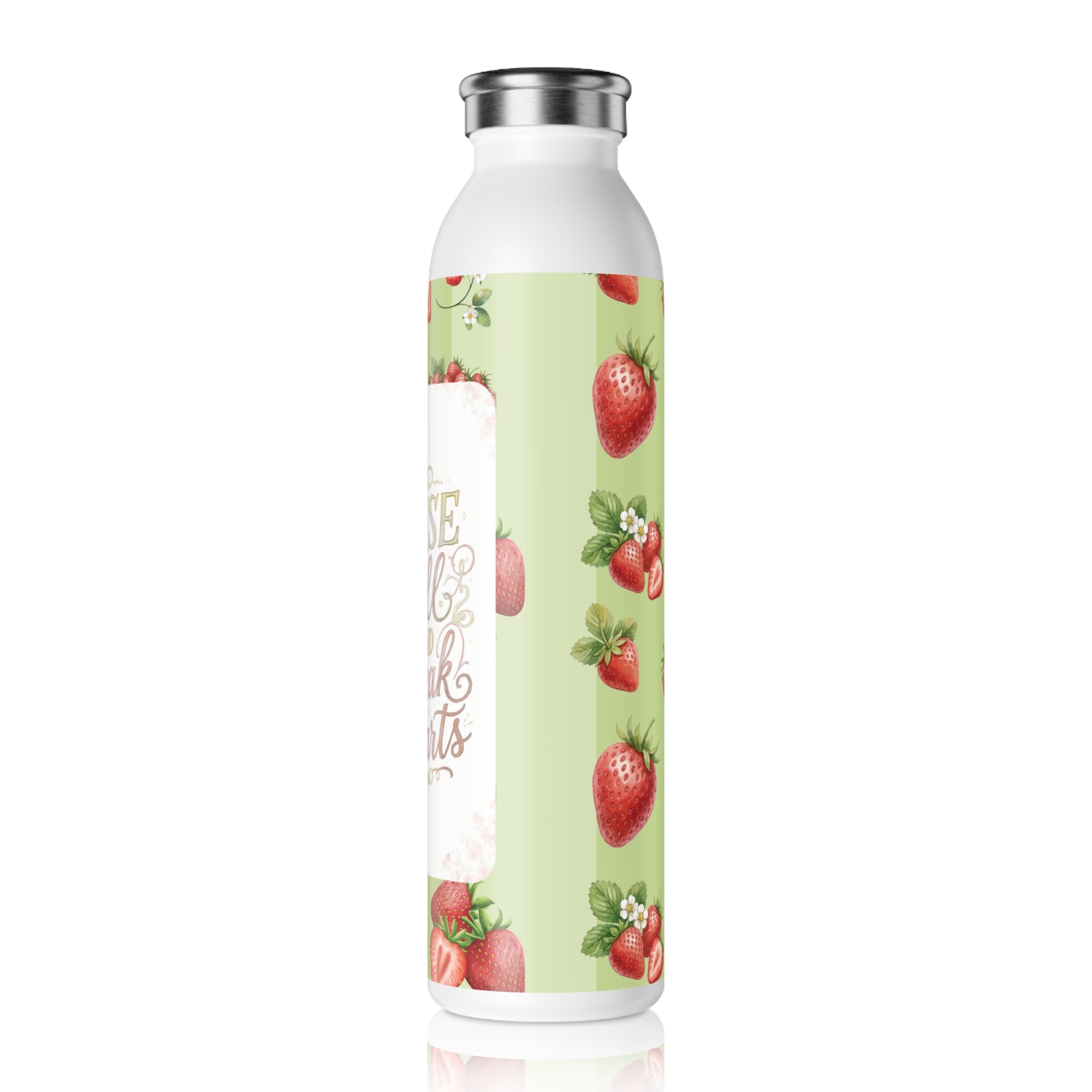 Slim Water Bottle — "Raise Hell and Break Hearts" Floral Stainless Steel Bottle