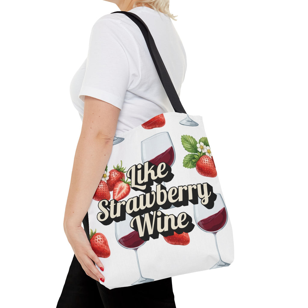 Tote — " Like Strawberry Wine" Patterned Tote Bag