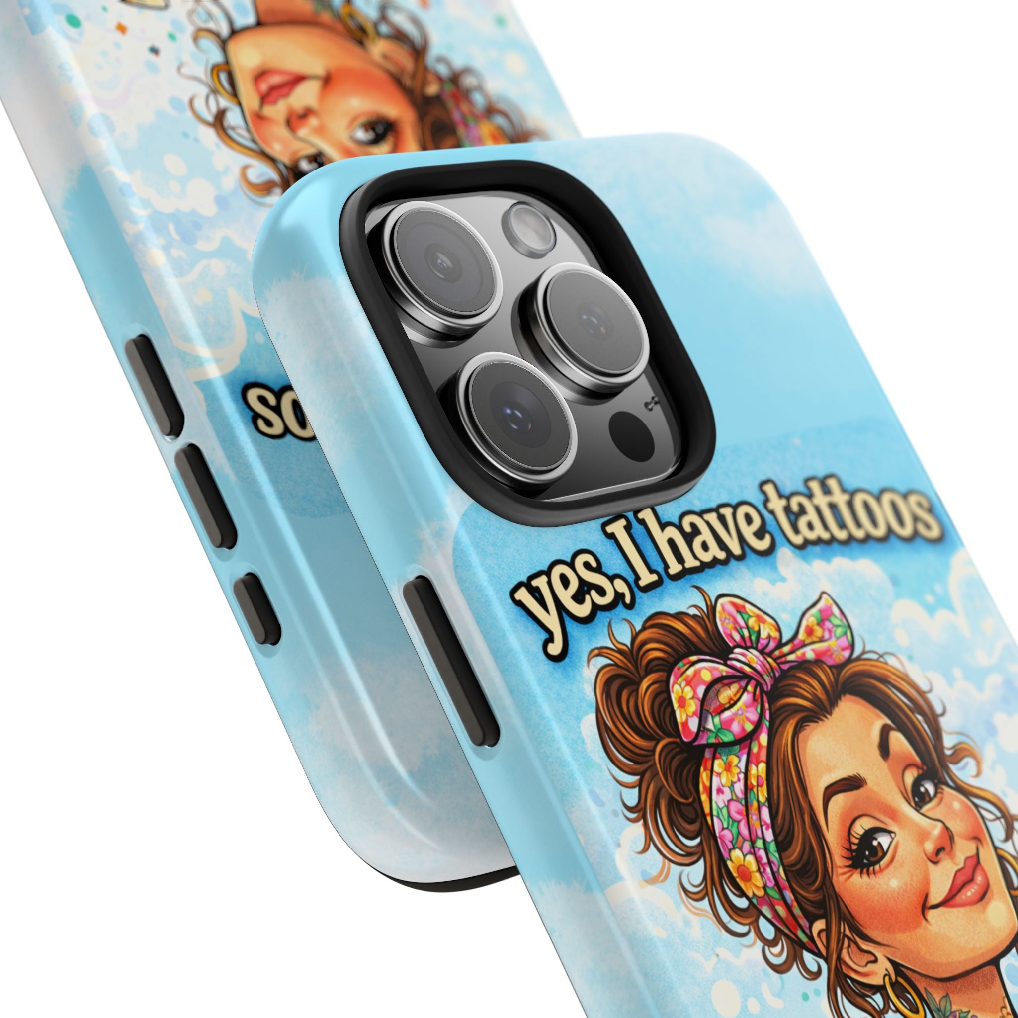 Phone Case — “Yes, I Have Tattoos” Floral Sticker-Loving Protective Case