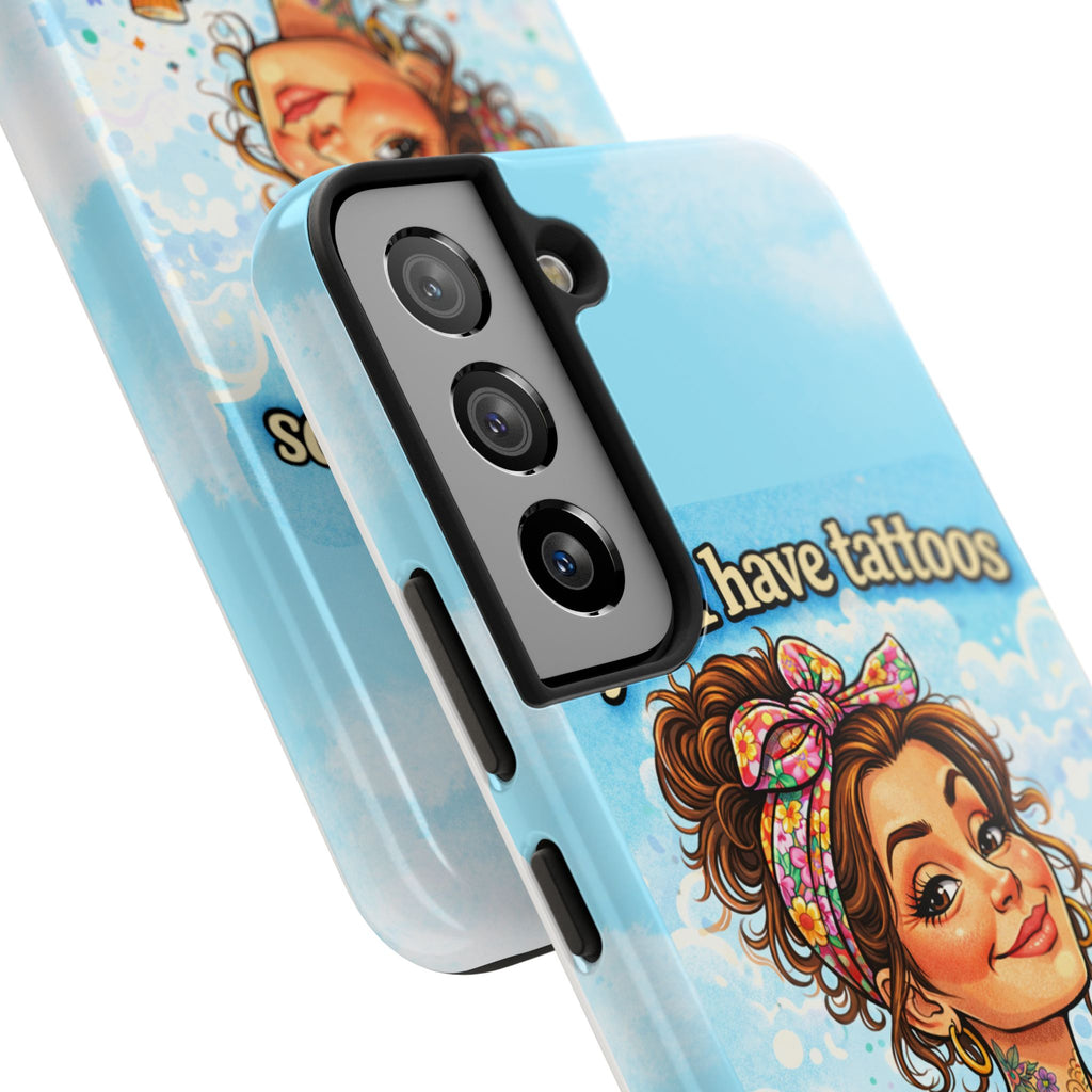 Phone Case — “Yes, I Have Tattoos” Floral Sticker-Loving Protective Case