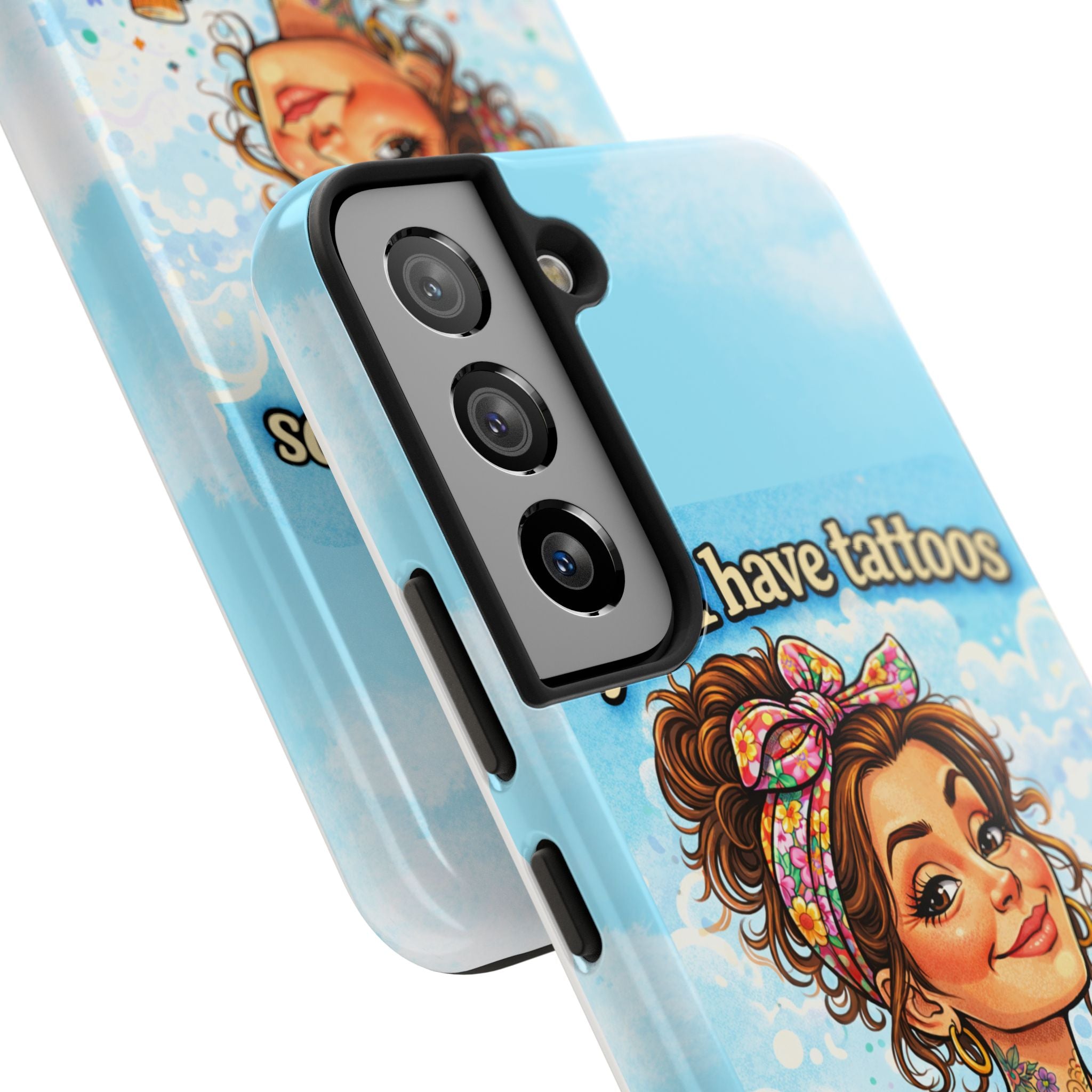Phone Case — “Yes, I Have Tattoos” Floral Sticker-Loving Protective Case