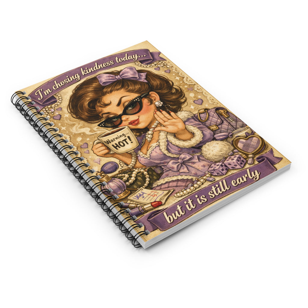 "I'm Choosing Kindness" Spiral Notebook — Sassy Coquette Ruled Journal