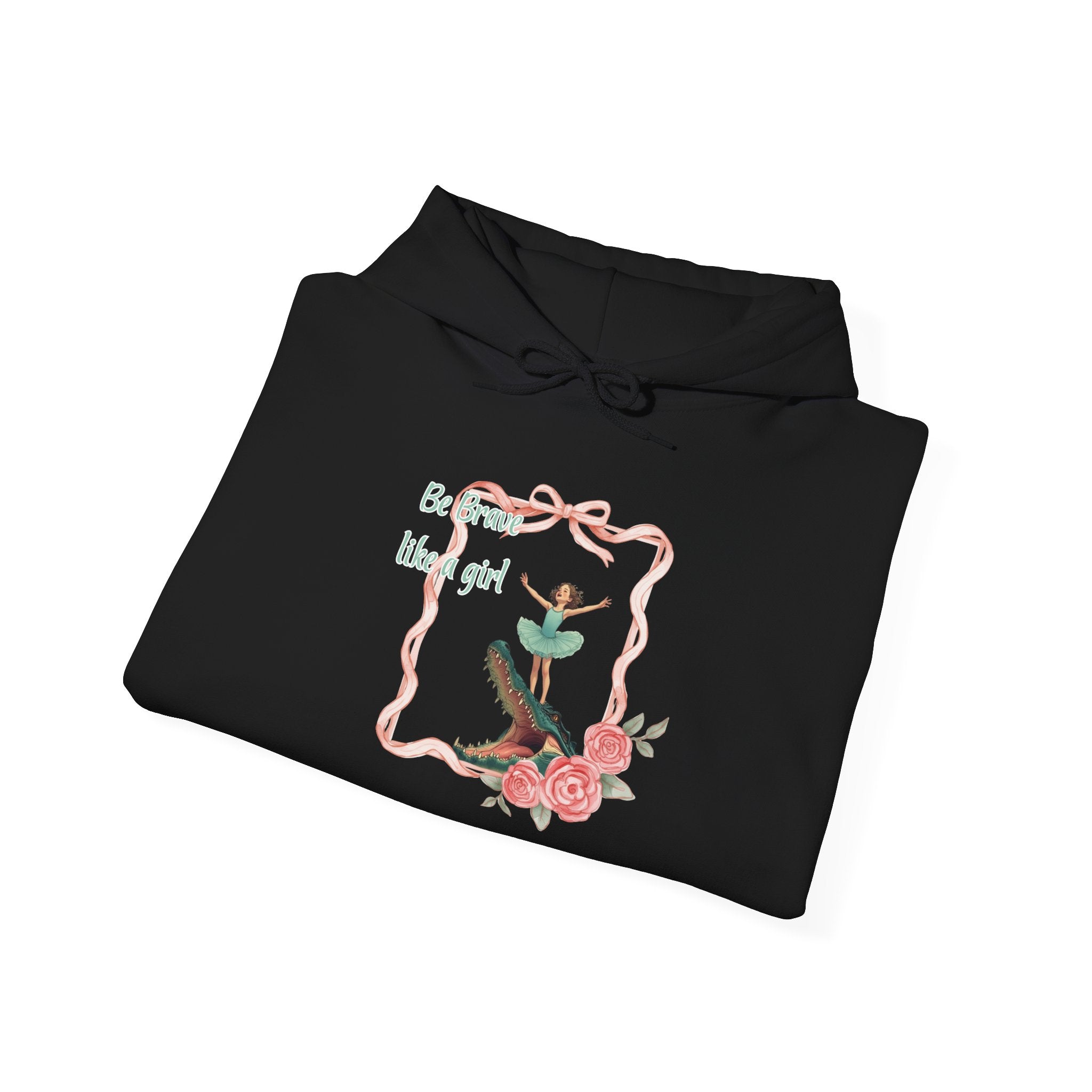 Hoodie — "Be Brave, Like A Girl" Floral Girl Graphic