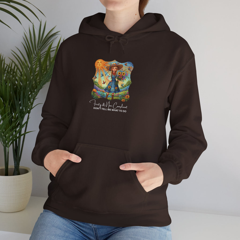 Whimsical Garden Hoodie — "FEISTY" Illustrated Comfort Sweatshirt