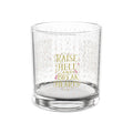 10oz Rocks Glass — “Raise Hell and Break Hearts” Pink Watercolor Cocktail Glass