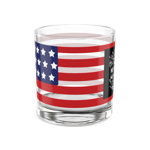 American Flag Rocks Glass – "No Guts No Glory" Skull Whiskey Glass (10 oz)