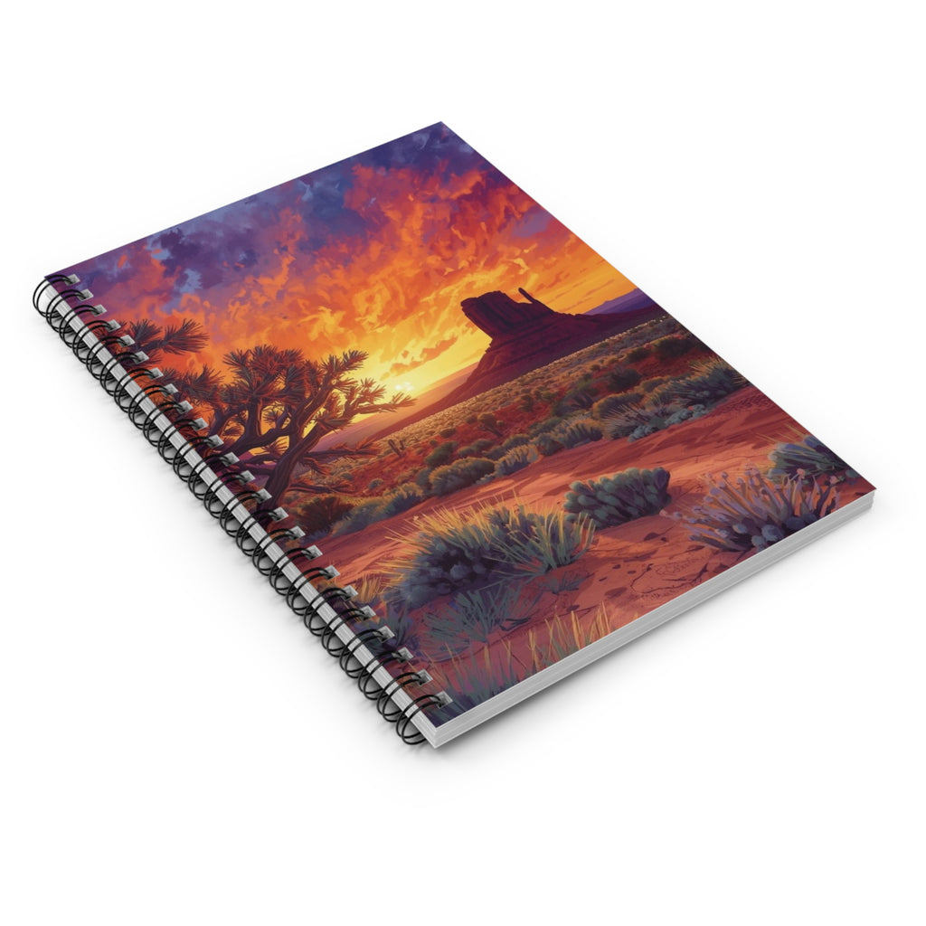 Desert Sunset Spiral Notebook — Ruled Journal with Monument Valley Landscape Cover