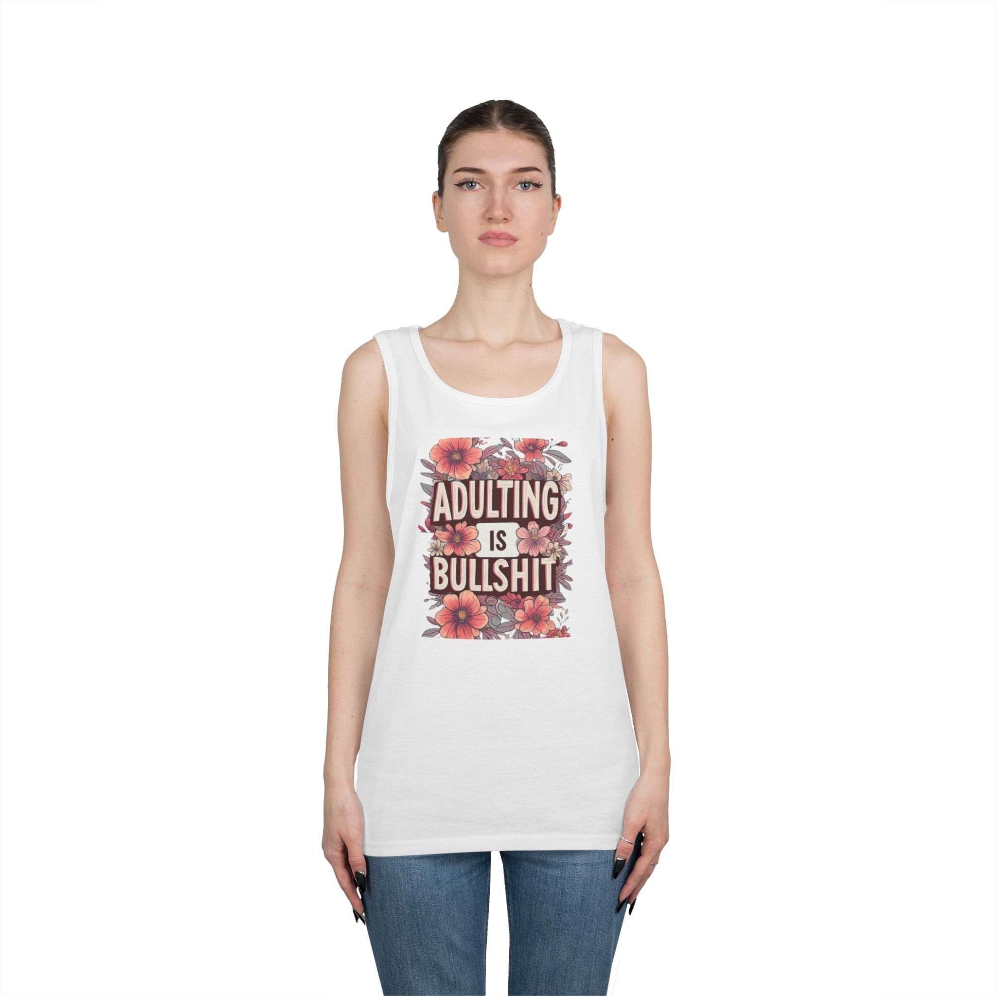 Adulting Is Bullshit Floral Tank