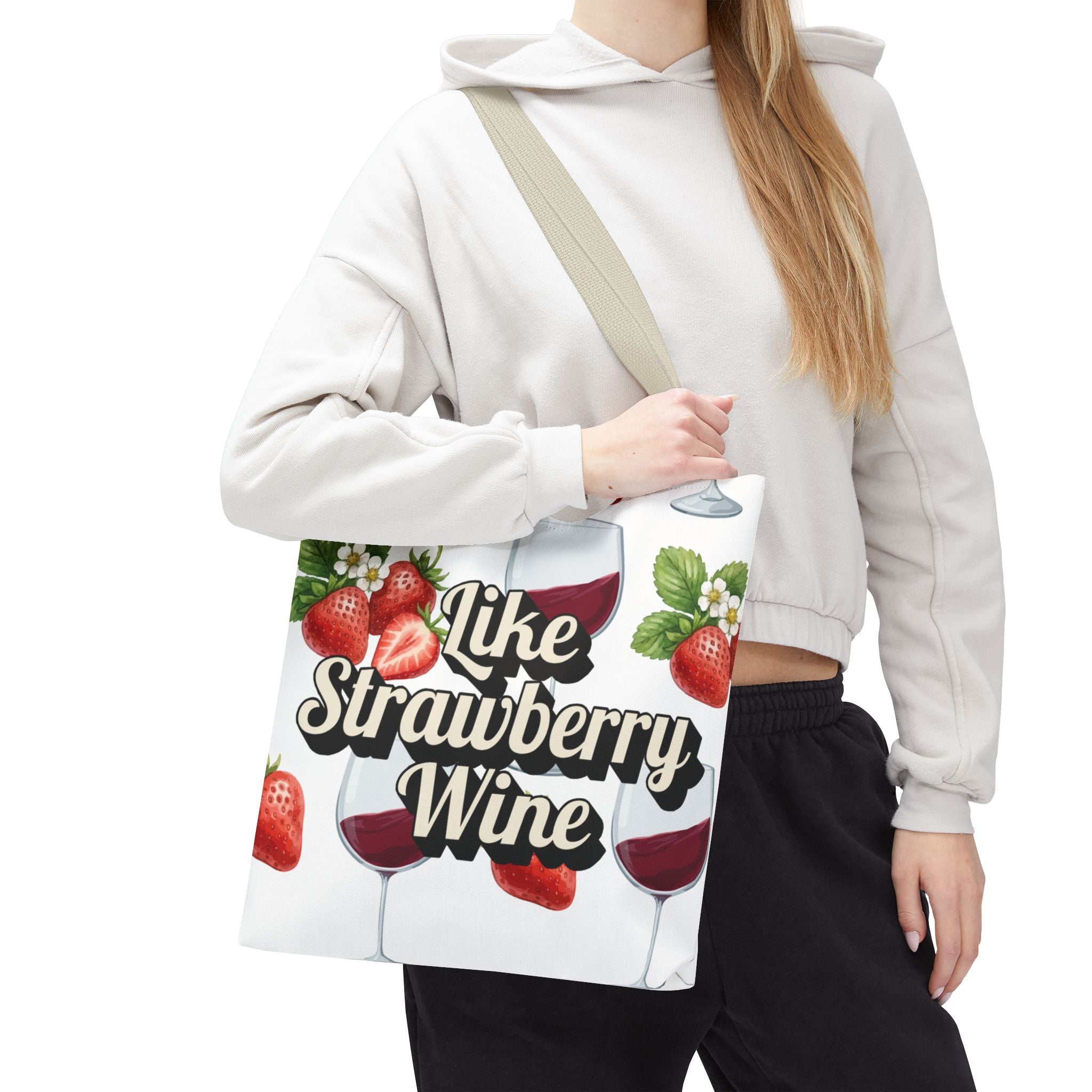 Tote — " Like Strawberry Wine" Patterned Tote Bag