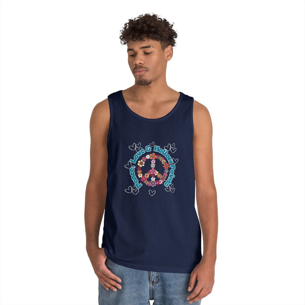 Peace, Love, Hollow Points Floral Tank — Funny Quote Graphic Tank Top
