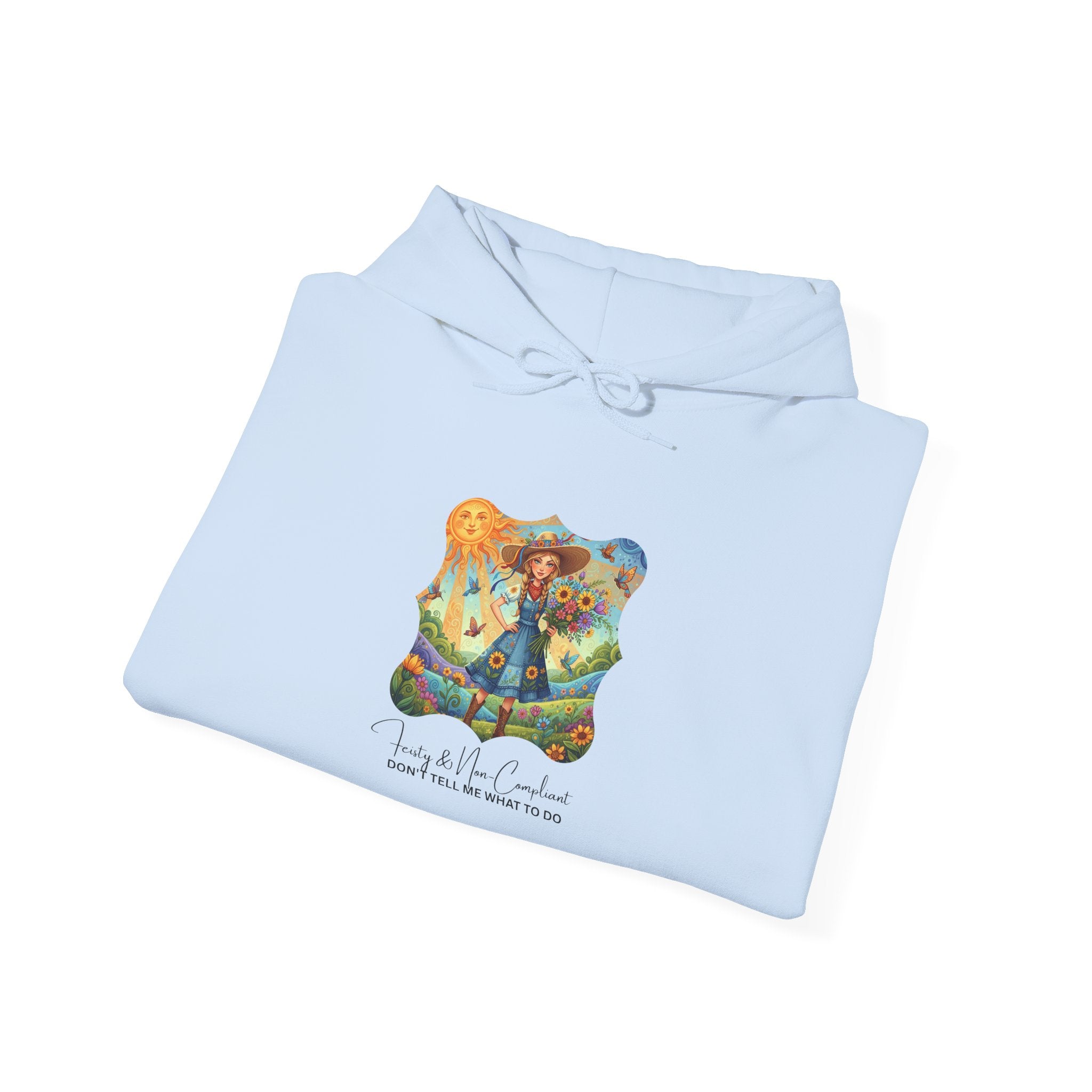 Whimsical Garden Hoodie — "FEISTY" Illustrated Comfort Sweatshirt