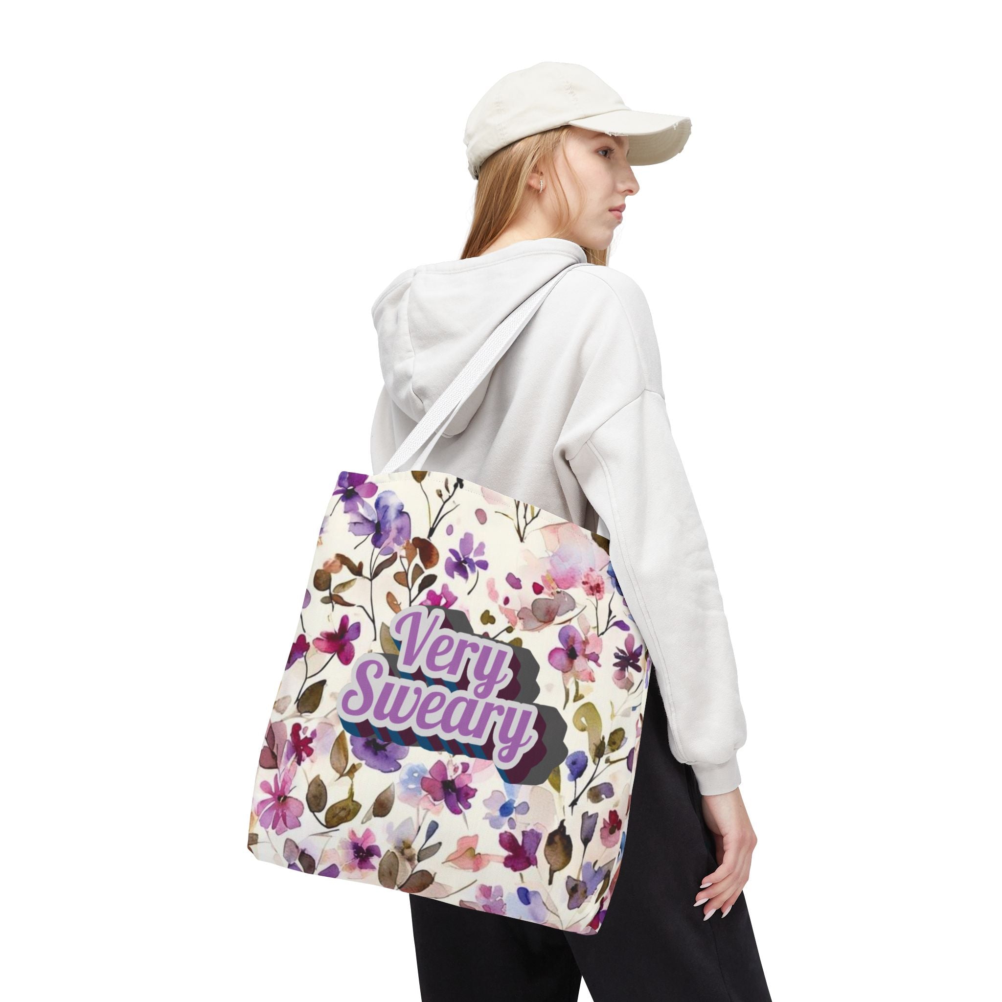Floral "Very Sweary" Tote Bag