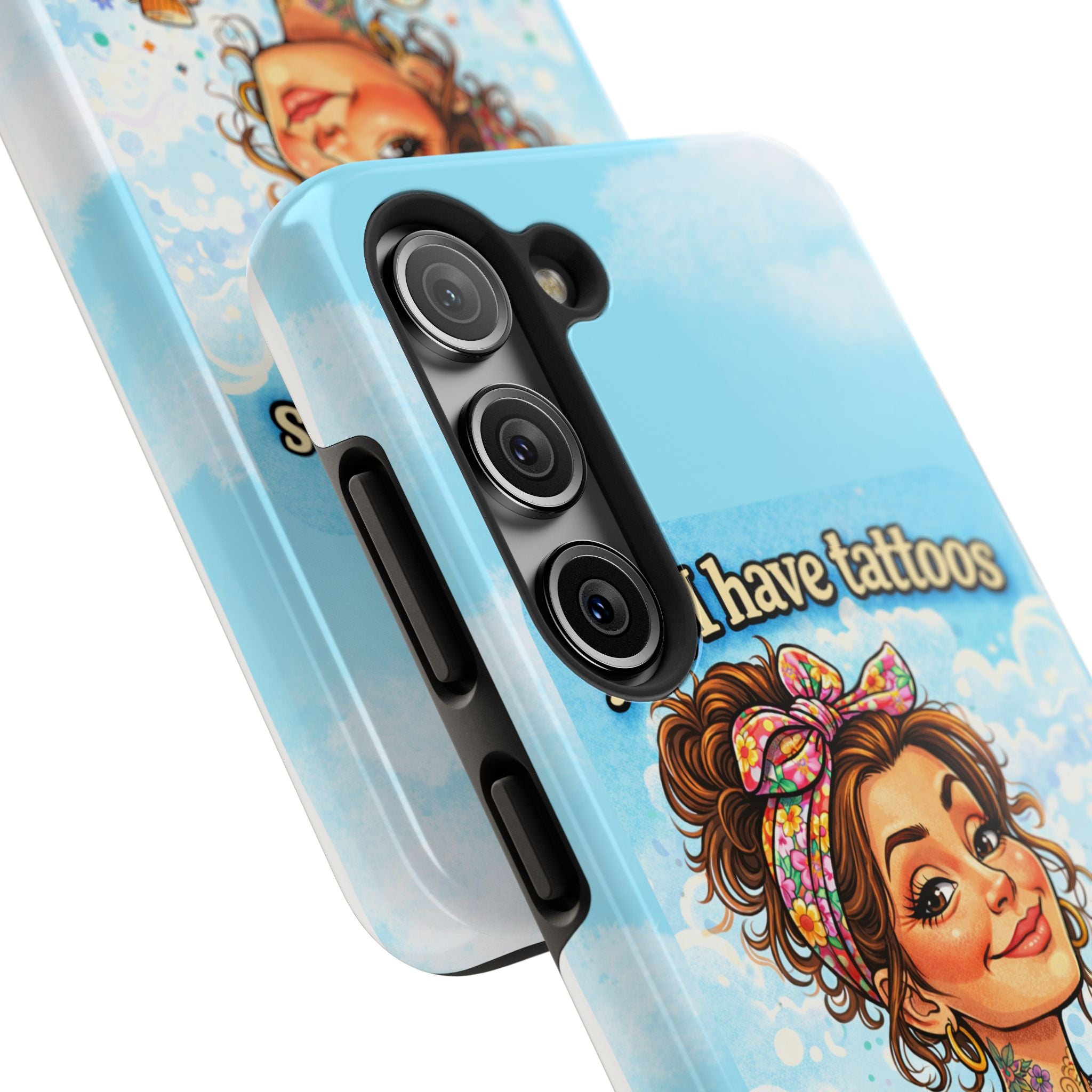 Phone Case — “Yes, I Have Tattoos” Floral Sticker-Loving Protective Case