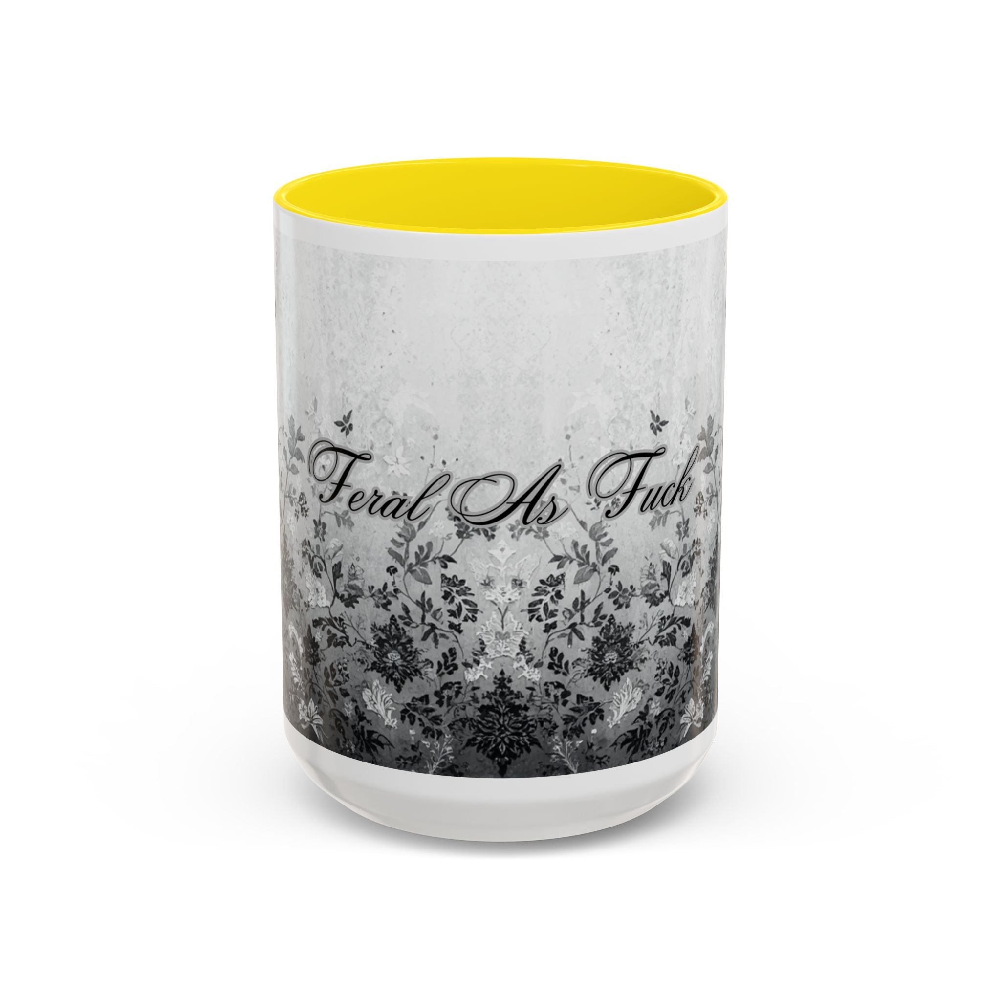 Coffee Mug — “Feral As F**k” Vintage Floral Accent Mug (11/15 oz)