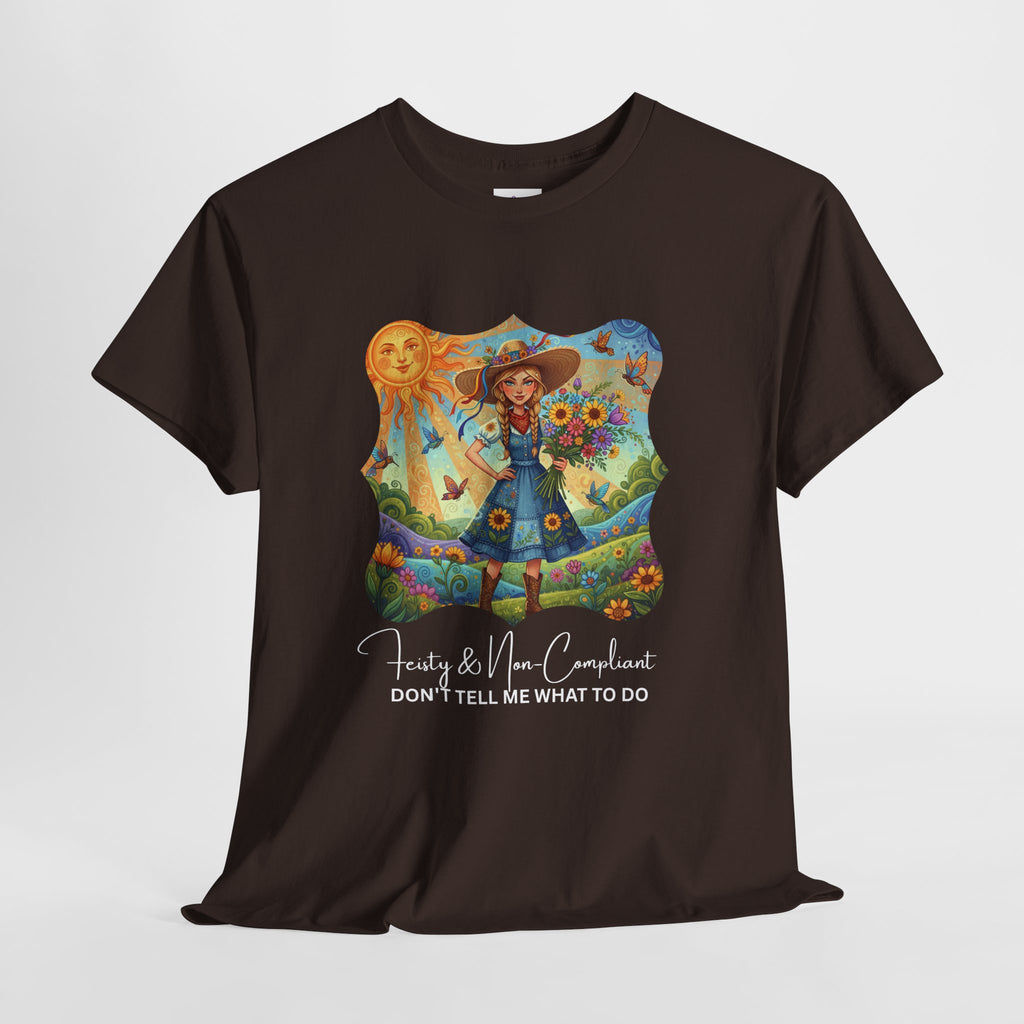 Summer Sunflower Scarecrow T-Shirt — "Don't Tell Me What To Do" Graphic Tee